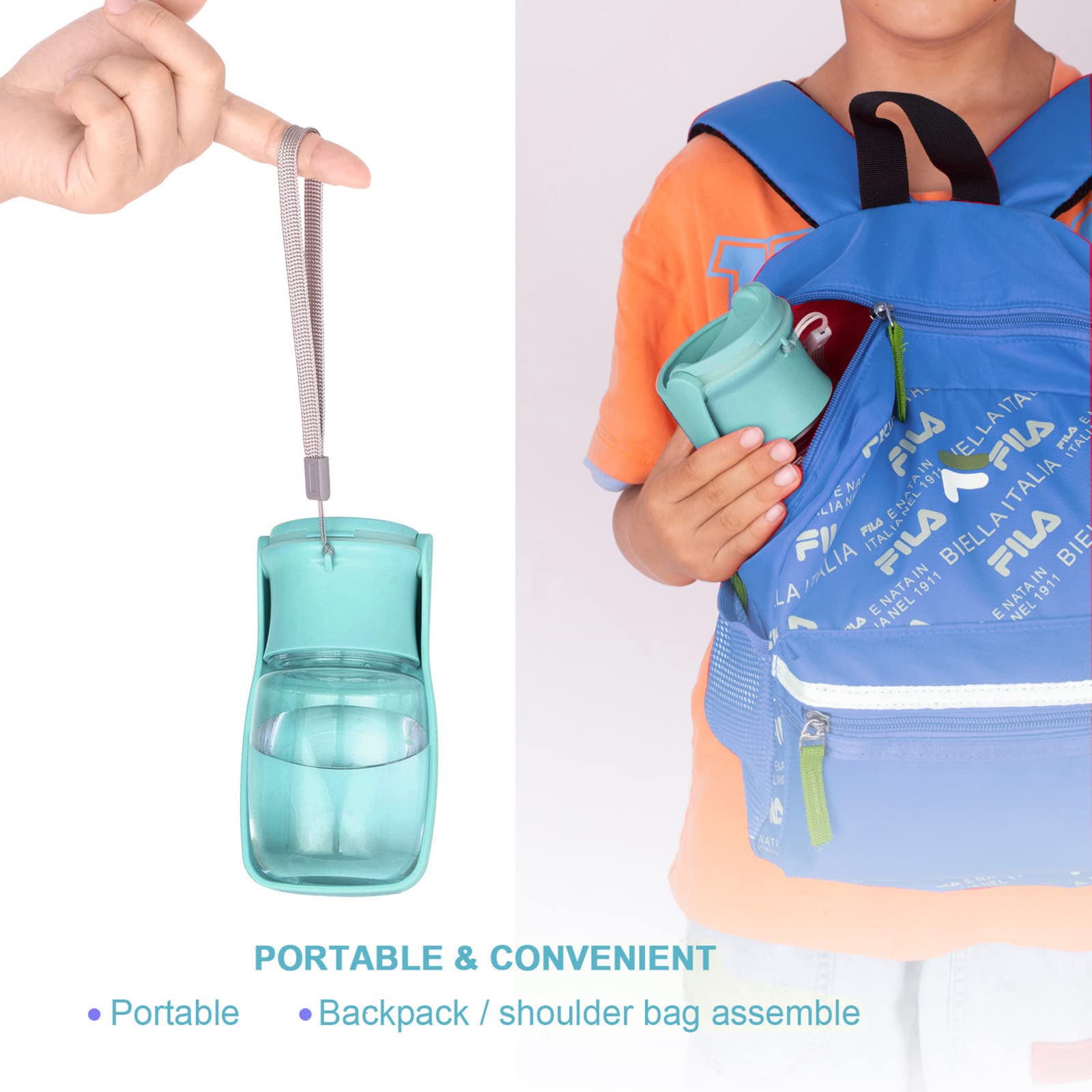 Portable Dog Water Bottle with Foldable Dispenser - Leak Proof & BPA Free Travel Water Bottle for Dogs & Cats | Outdoor Walking, Hiking, Camping, Beach & Travel Accessories (Blue)