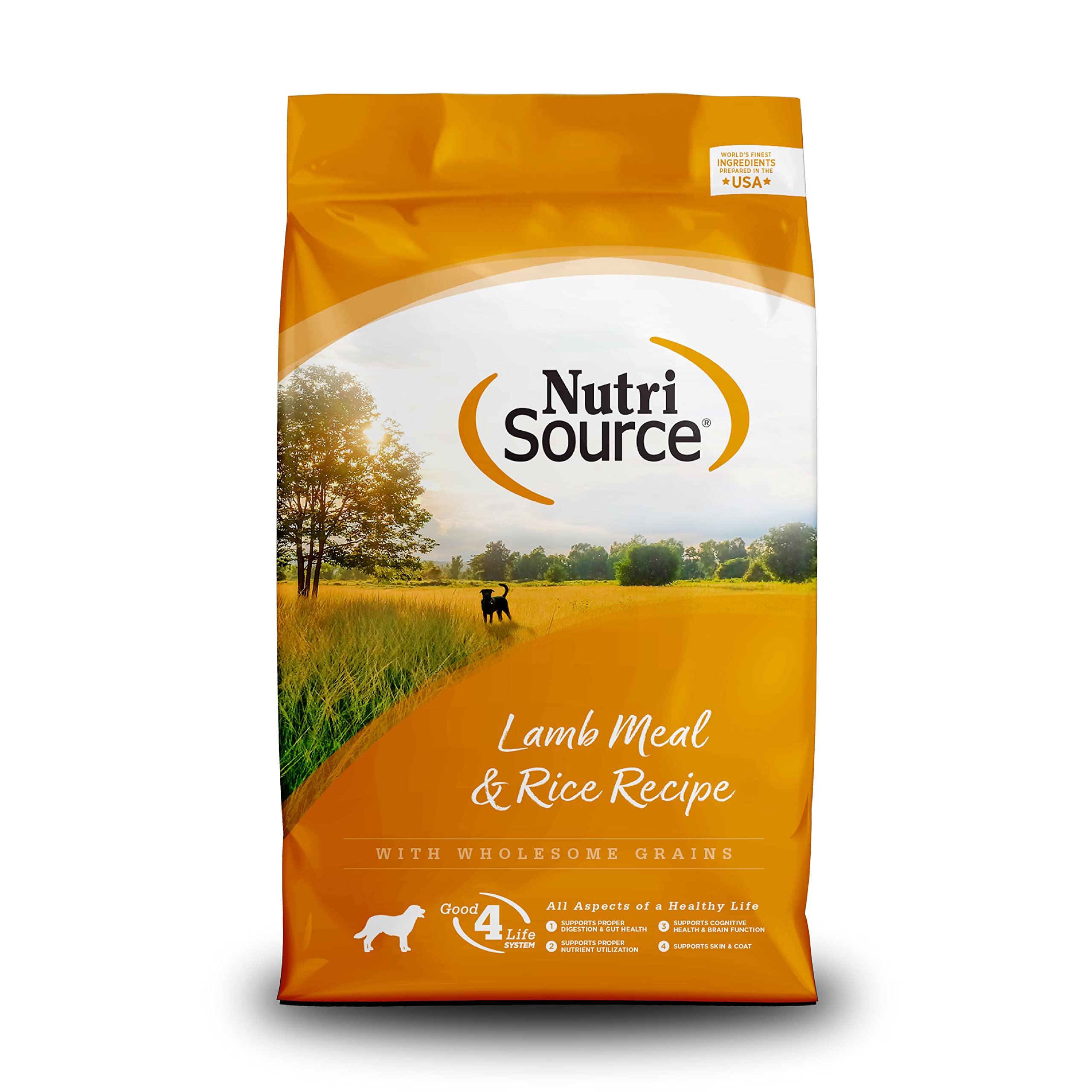 NutriSource Lamb Meal & Rice Dry Dog Food for Adult Dogs - 30LB Bag with Wholesome Grains | High Protein Nutrition for Active Dogs, Daily Meals & Weight Maintenance