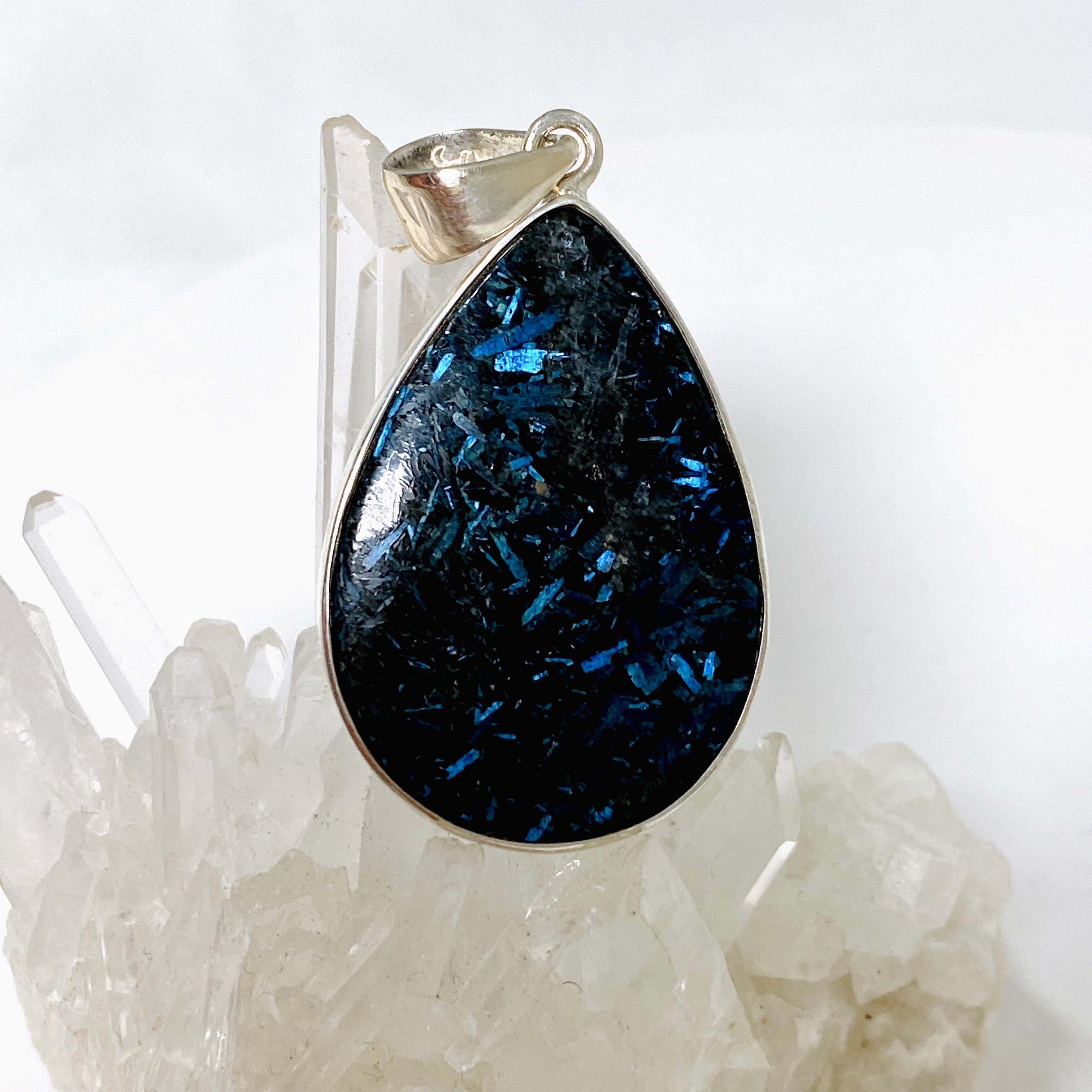 Nuummite Teardrop Cabochon Pendant - Natural Gemstone Jewelry for Women - BTP 66 - Perfect for Meditation, Energy Healing & Spiritual Gifts