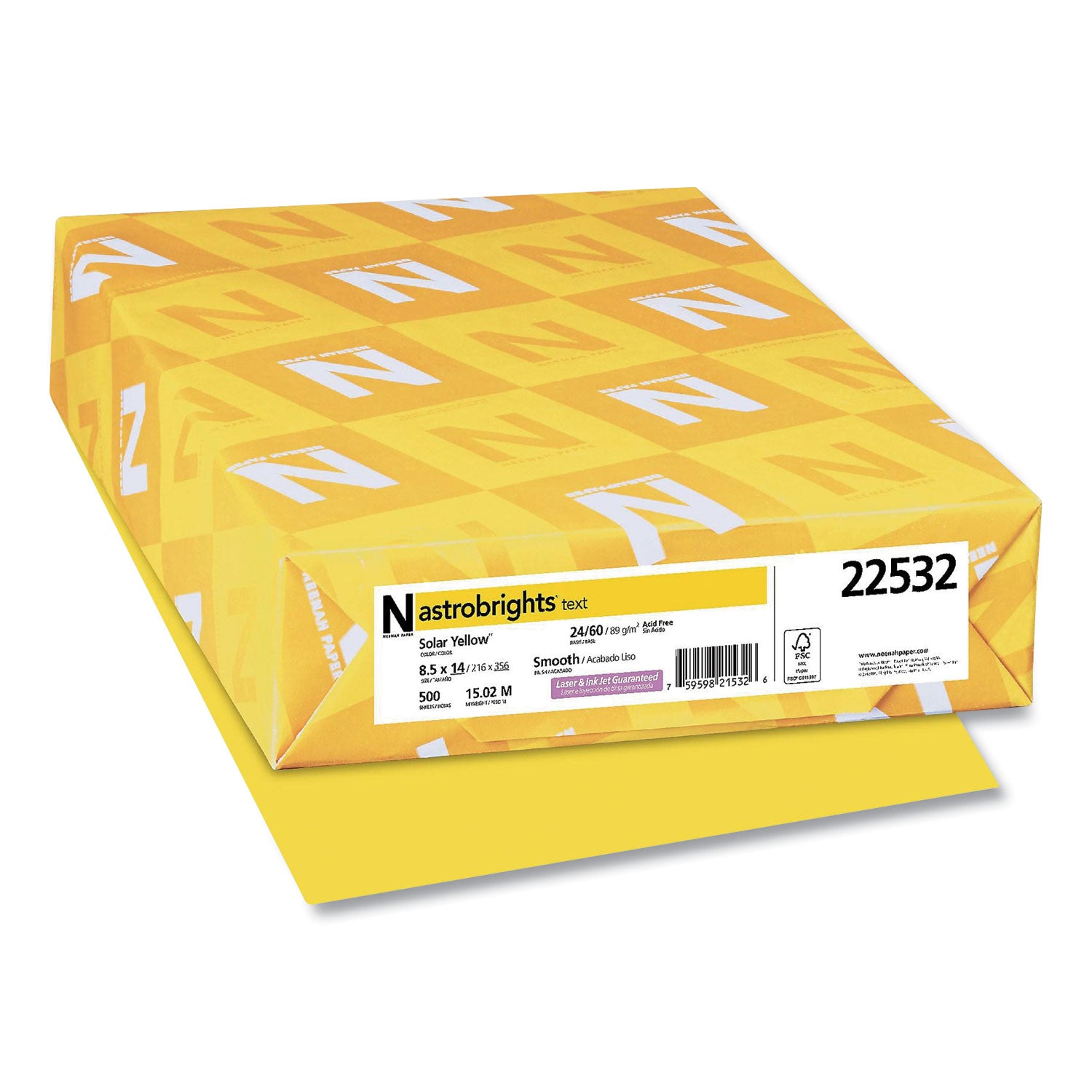 Astrobrights® Solar Yellow 24 lb Bond Paper - 8.5