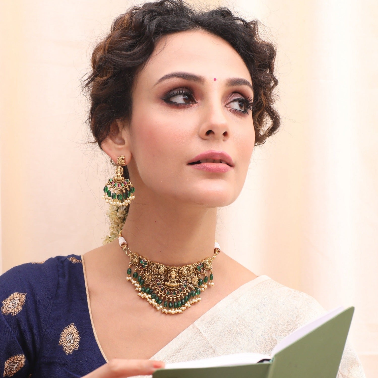 Exquisite Sreeja Antique Nakshi Choker Set - Handcrafted Ethnic Jewelry for Women - Perfect for Weddings, Parties & Cultural Events