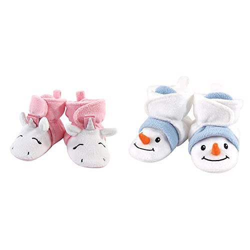 Hudson Baby Fleece Booties 2-Pack - Pink Unicorn for 18-24 Months - Cozy Winter Shoes