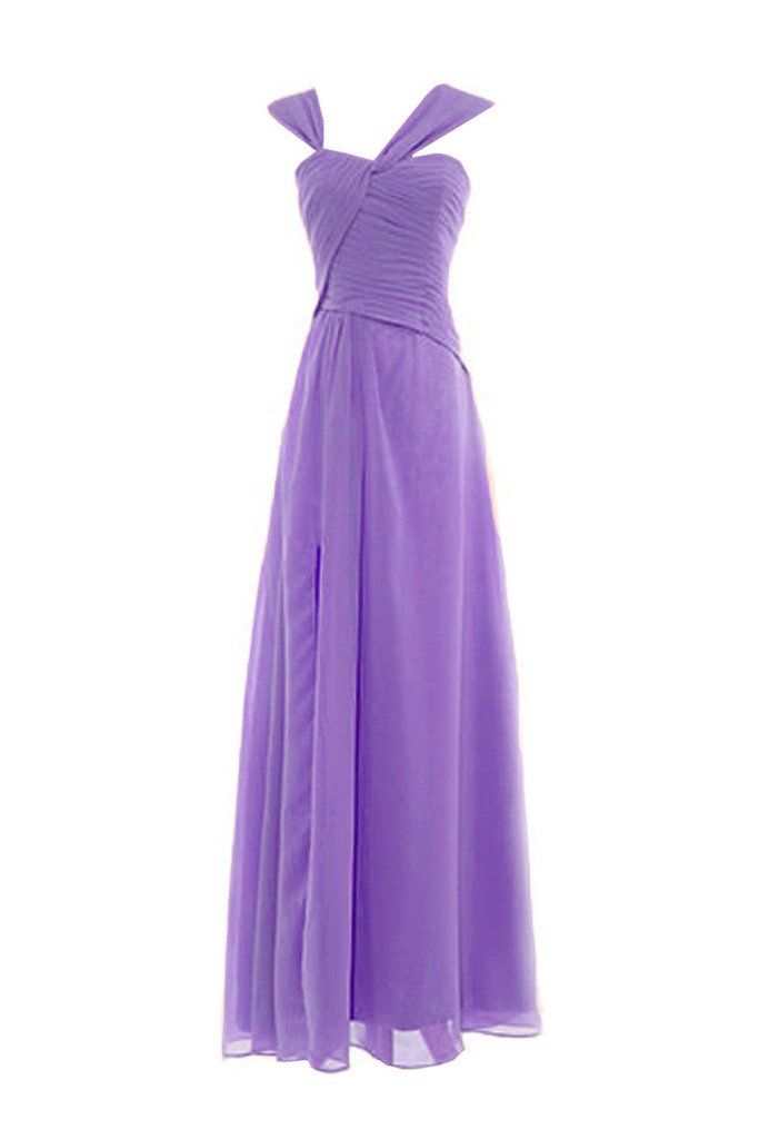 Elegant Long Chiffon Bridesmaid Dress with Straps - Pale Pink for Wedding, Party & Special Occasions