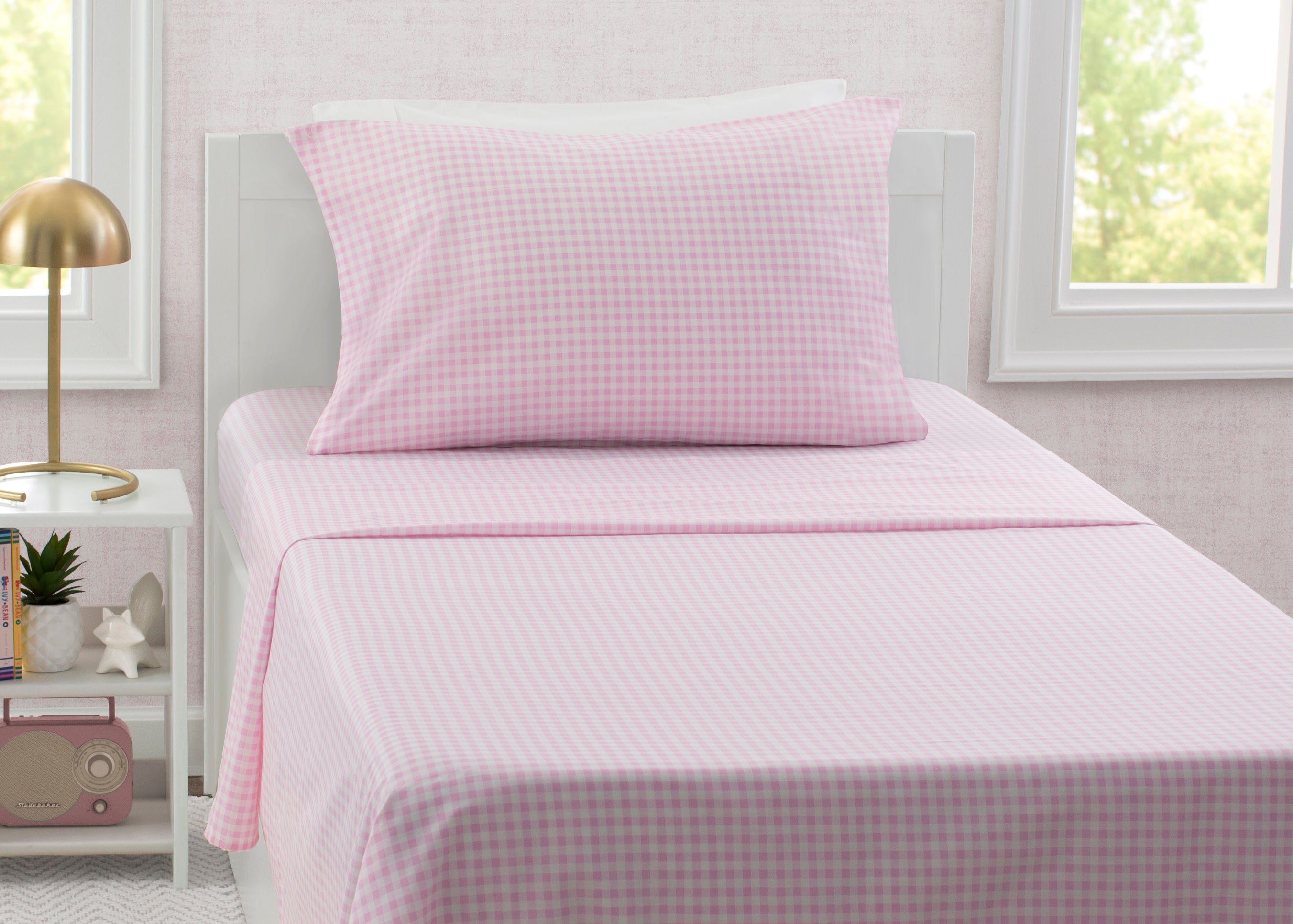 Pink Gingham 3-Piece Twin Sheet Set - Soft Cotton Bedding for Girls Room, Dorm & Guest Bed - Perfect for Spring & Summer Decor