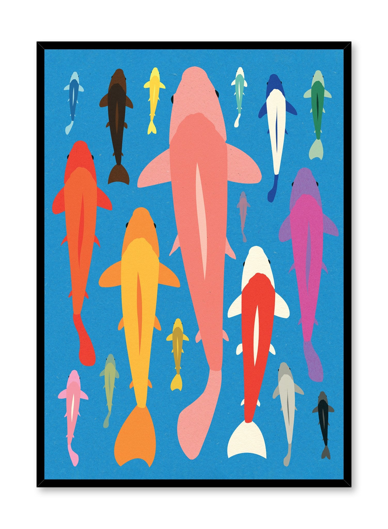 Koi Fish Gang Poster - Japanese Koi Carp Wall Art Decor for Home, Office & Gifts - Perfect for Living Room, Bedroom & Office Decorations