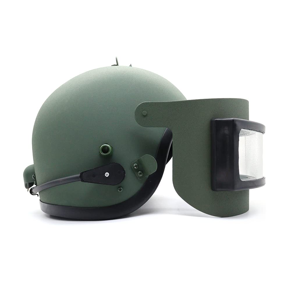 Authentic Russian Altyn Helmet Replica - FSB MVD Spetsnaz Tactical Helmet with Steel Visor & Dummy Radio - SOBR Military Costume Accessory (Grass Green) | Perfect for Airsoft, Cosplay, Military Reenactments & Collectors