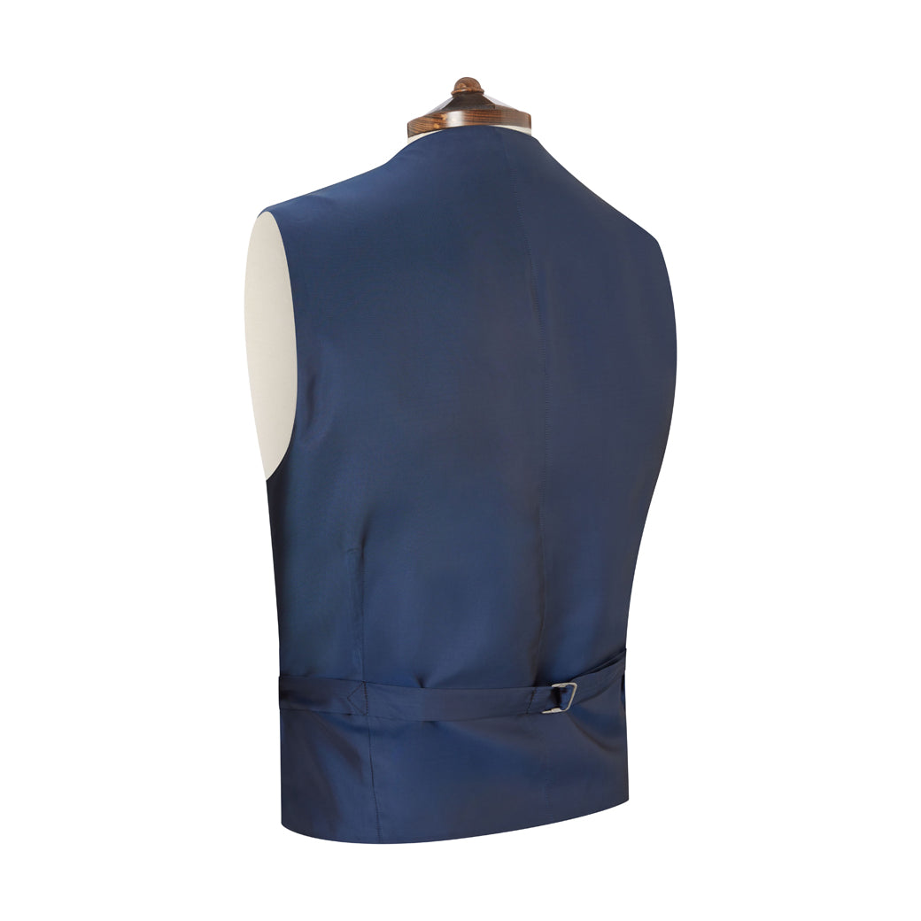 Hyde Navy Wide Herringbone Waistcoat Vest for Men - Formal & Casual Wear | Office, Wedding & Business Attire