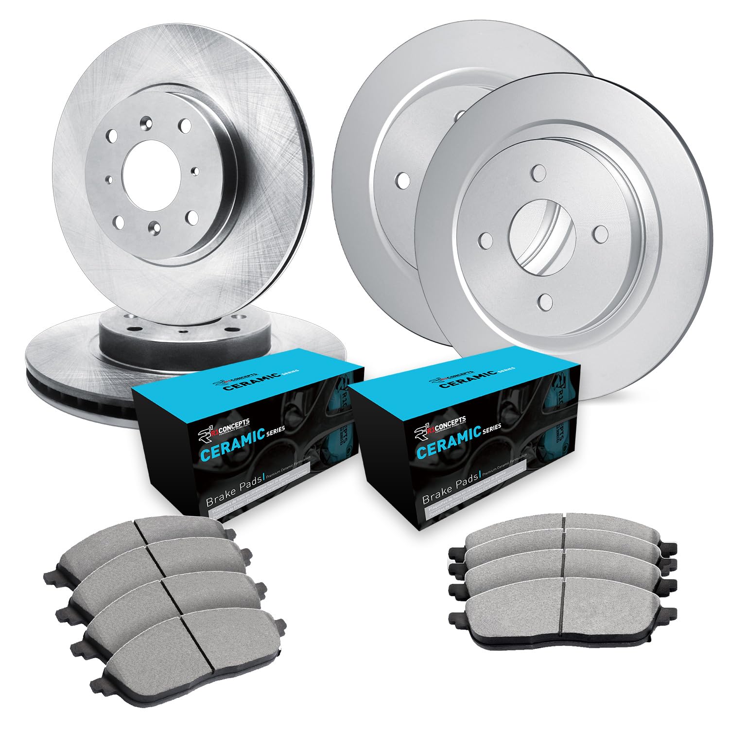 R1 Concepts Complete Front & Rear Brake Kit with Ceramic Pads and Rotors - Fits 1987-1989 Toyota MR2 | High-Performance Braking for Sports Cars & Daily Driving