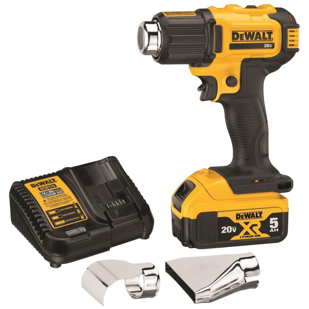 DEWALT 20V MAX Cordless Heat Gun Kit - Up to 990°F, 42 Min Runtime, LED Light, Battery & Charger Included (DCE530P1) | Perfect for DIY Projects, Shrink Wrapping, Paint Stripping & Thawing Pipes
