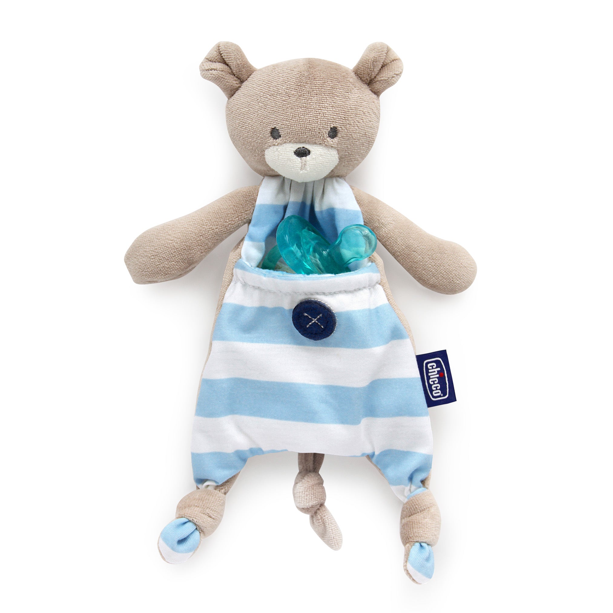 Chicco Pocket Buddies Soft Pacifier Lovey - Soothing Baby Security Blanket for Naptime & Travel | Cute Plush Toy for Infants & Toddlers