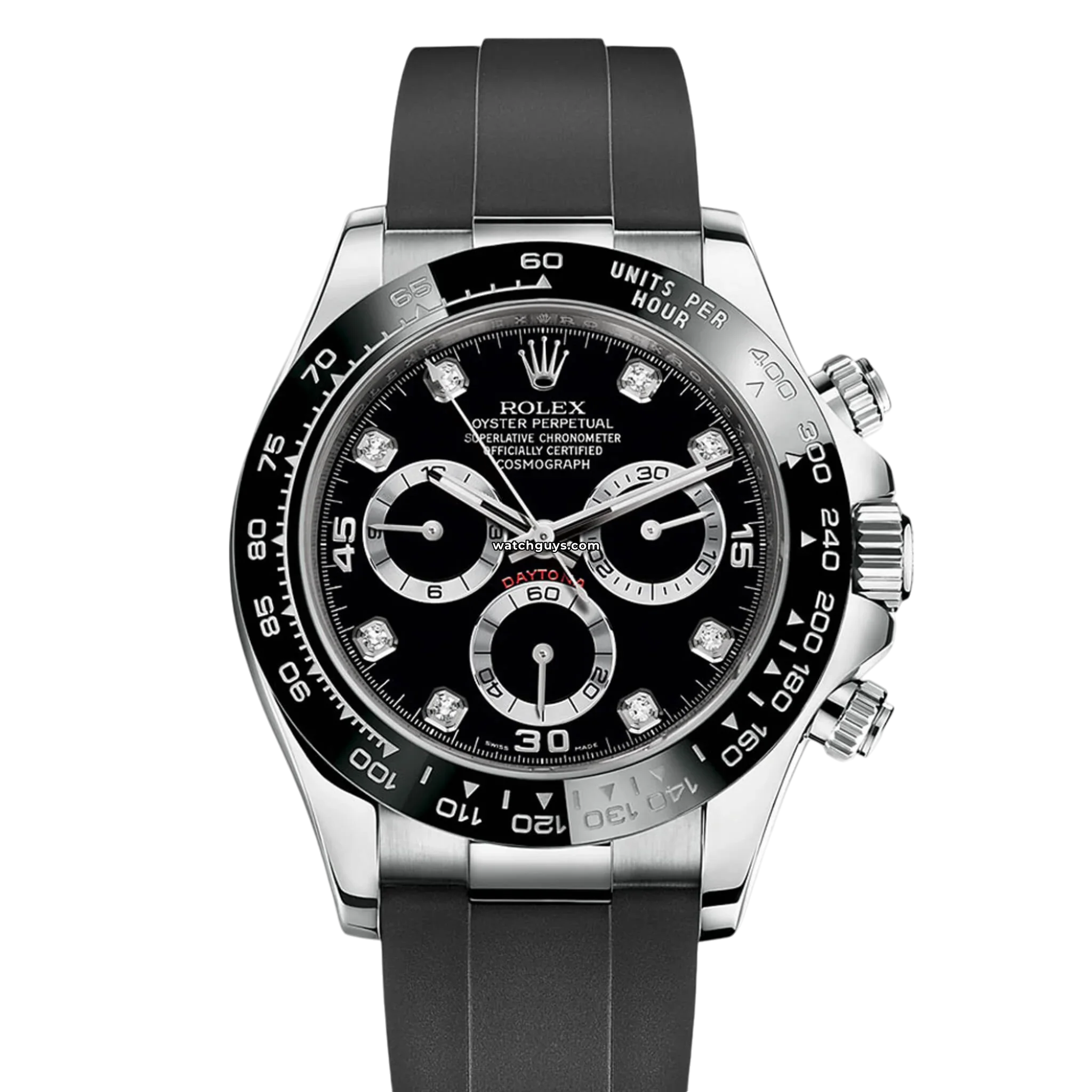 Rolex Daytona 116519LN Men's Watch - 18K White Gold Black Dial with Diamond Markers | Luxury Chronograph for Business, Gifting & Special Occasions