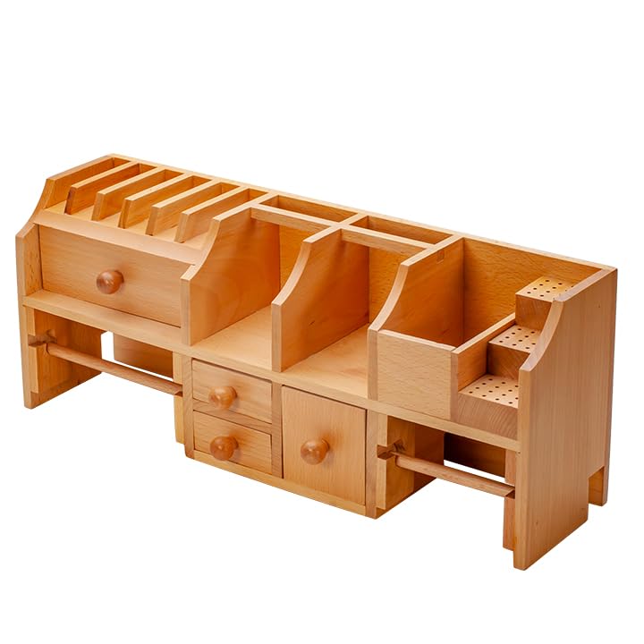 Wooden Jewelry Organizer for Bench Top - Beads, Rings & Necklace Storage - Perfect for Crafting & DIY Jewelry Making at Home