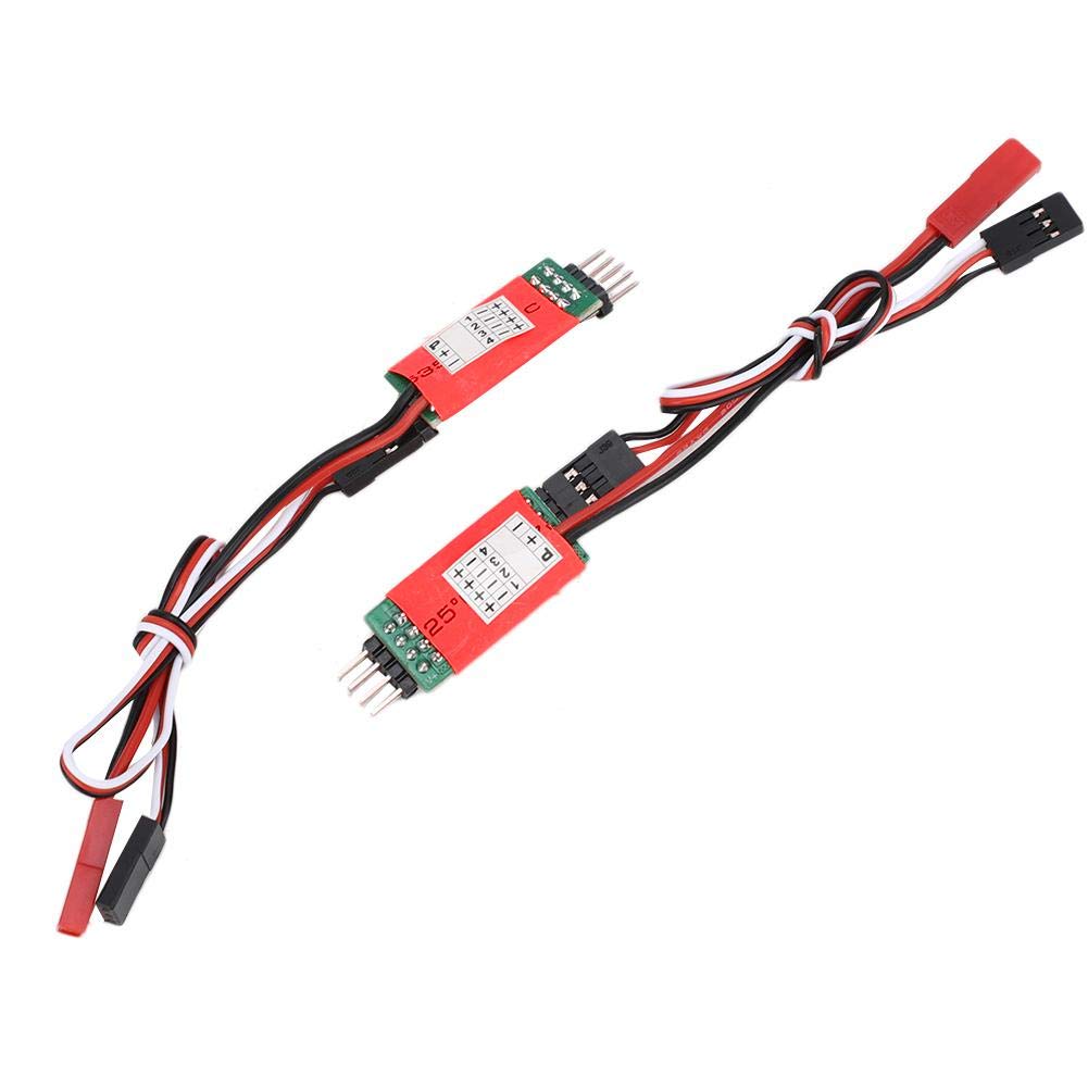 2PCS RC Car Light Receiver Cord - E Type Red Controller Switch for Third Channel Control | Compatible with RC Model Cars | Perfect for Night Racing & Off-Road Adventures