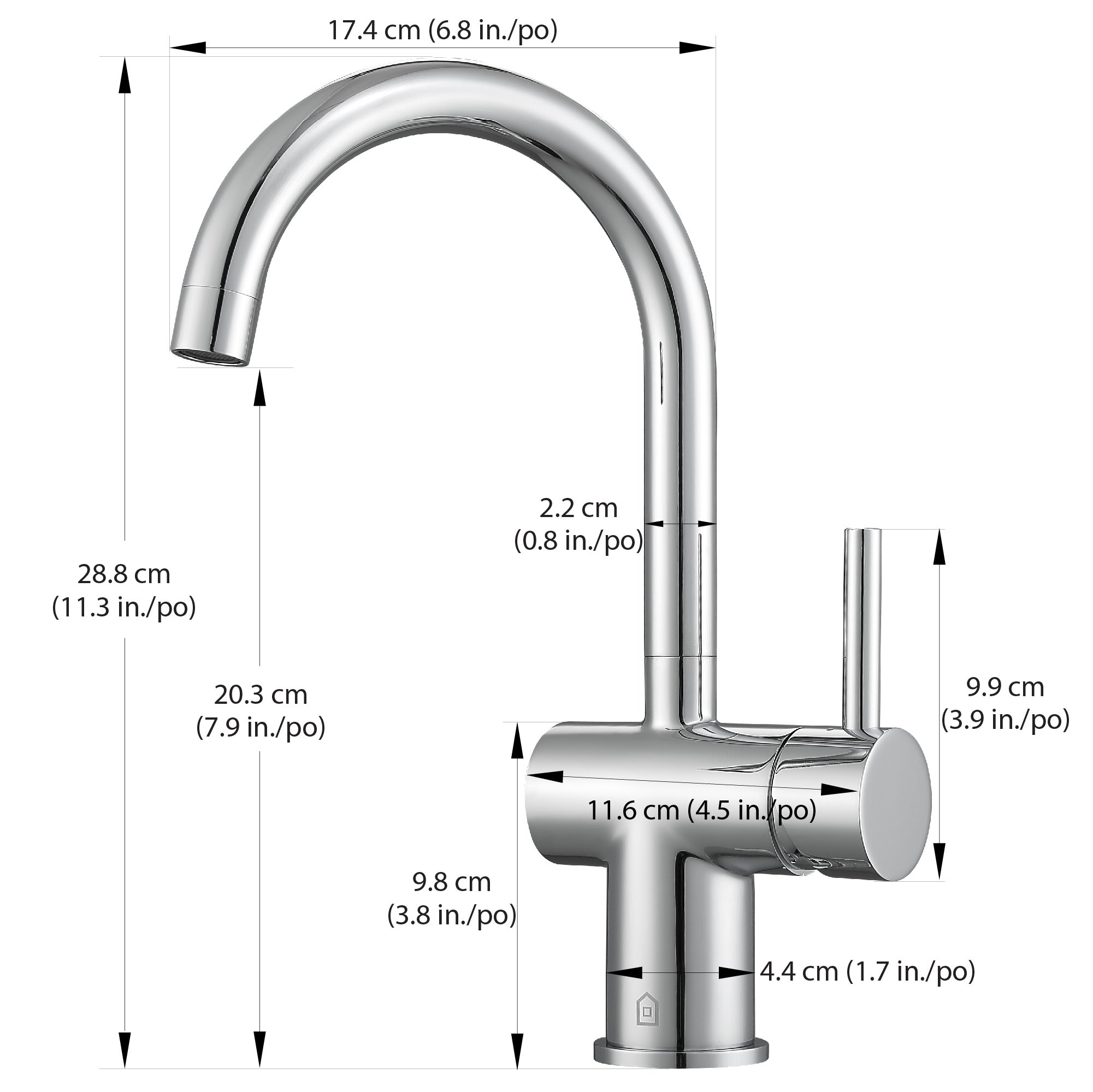 Ancona Aria Single Handle Bathroom Faucet with Chrome Finish - Modern Water-Saving Design for Sink, Vanity & Powder Room (Easy Installation, ADA Compliant)