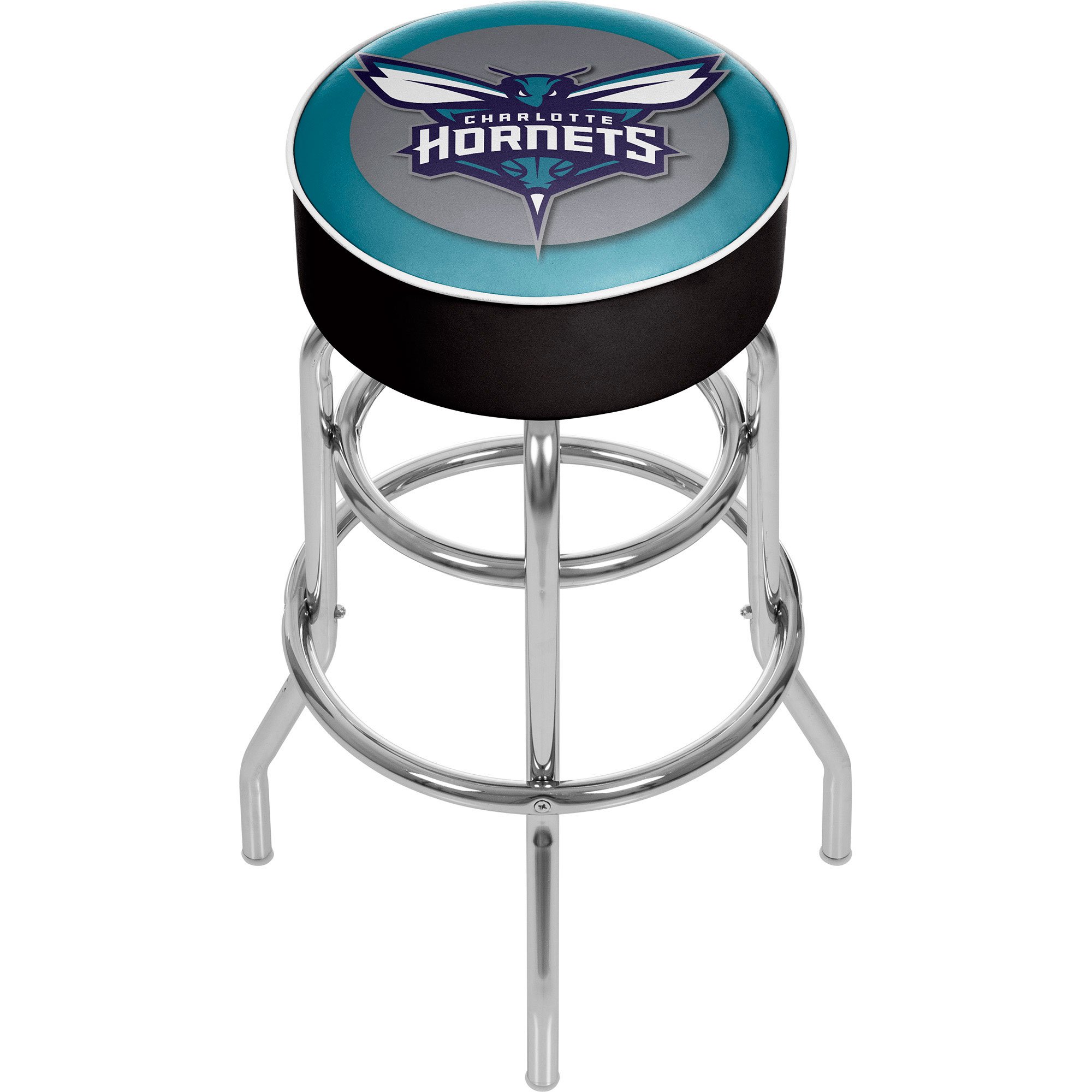 NBA Charlotte Hornets Padded Swivel Bar Stool - Officially Licensed Basketball Team Bar Stool for Game Room, Man Cave & Sports Bar Decor