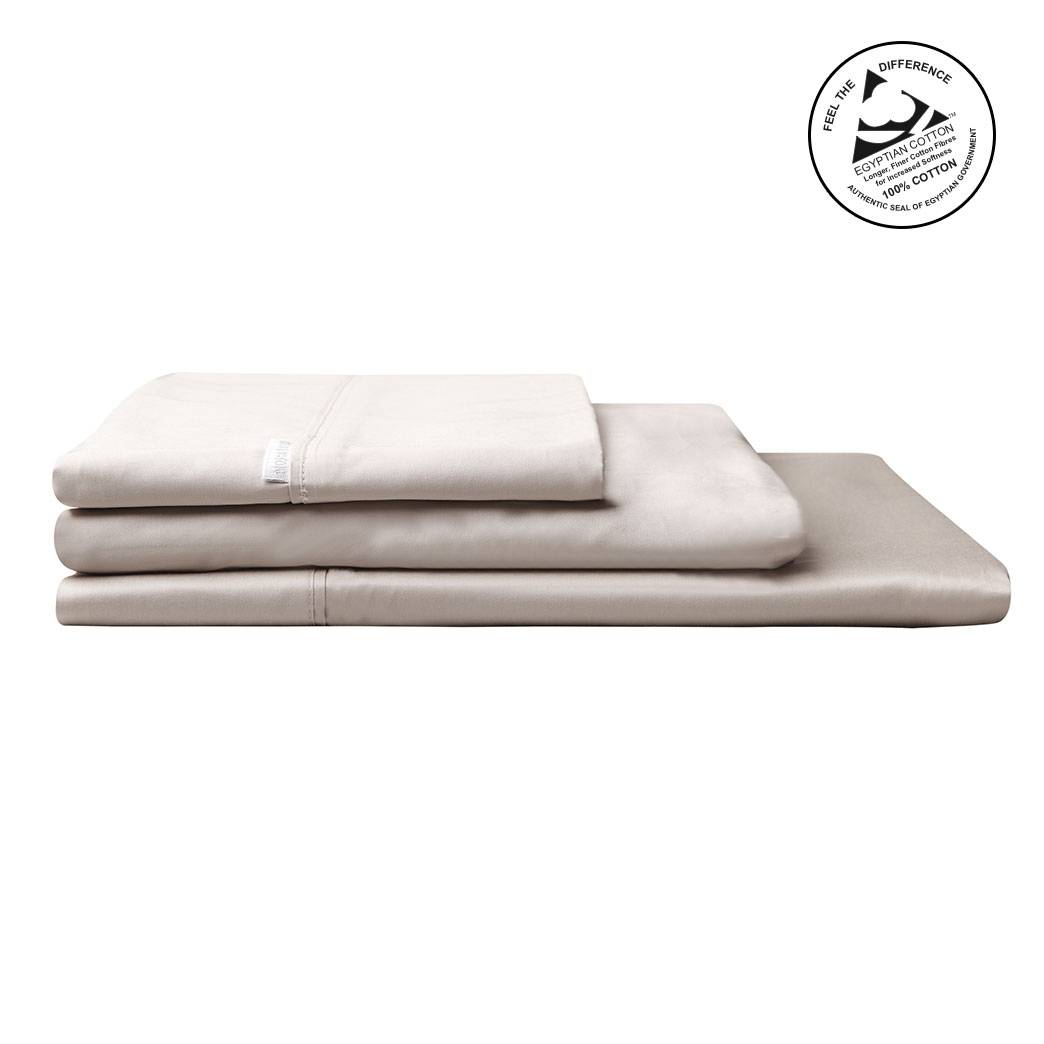 Luxury 400 Thread Count Egyptian Cotton Sateen Sheet Set - Queen Size Bedding by Logan & Mason Platinum - Soft Breathable Sheets for Hotel Style Comfort at Home