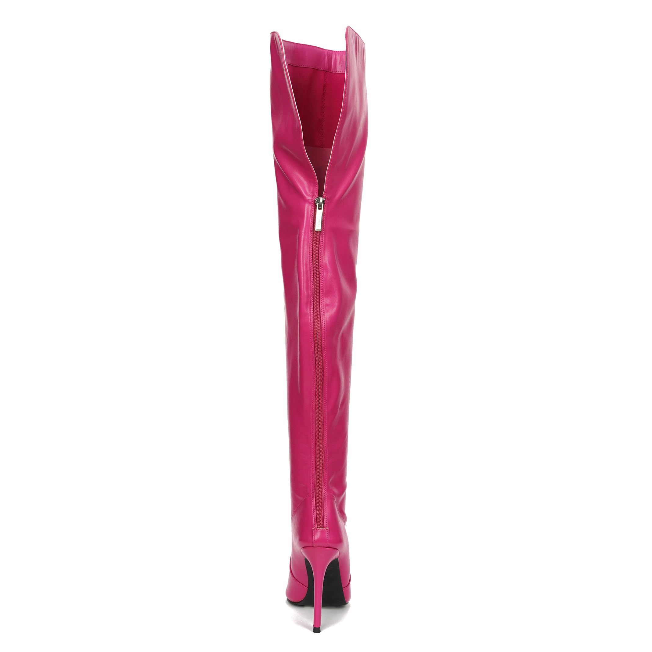 Cape Robbin Women's Toxic Faux Snake Thigh High Over The Knee Boots - Peep Toe Stiletto Heel Fashion Dress Boots for Party, Night Out & Special Occasions