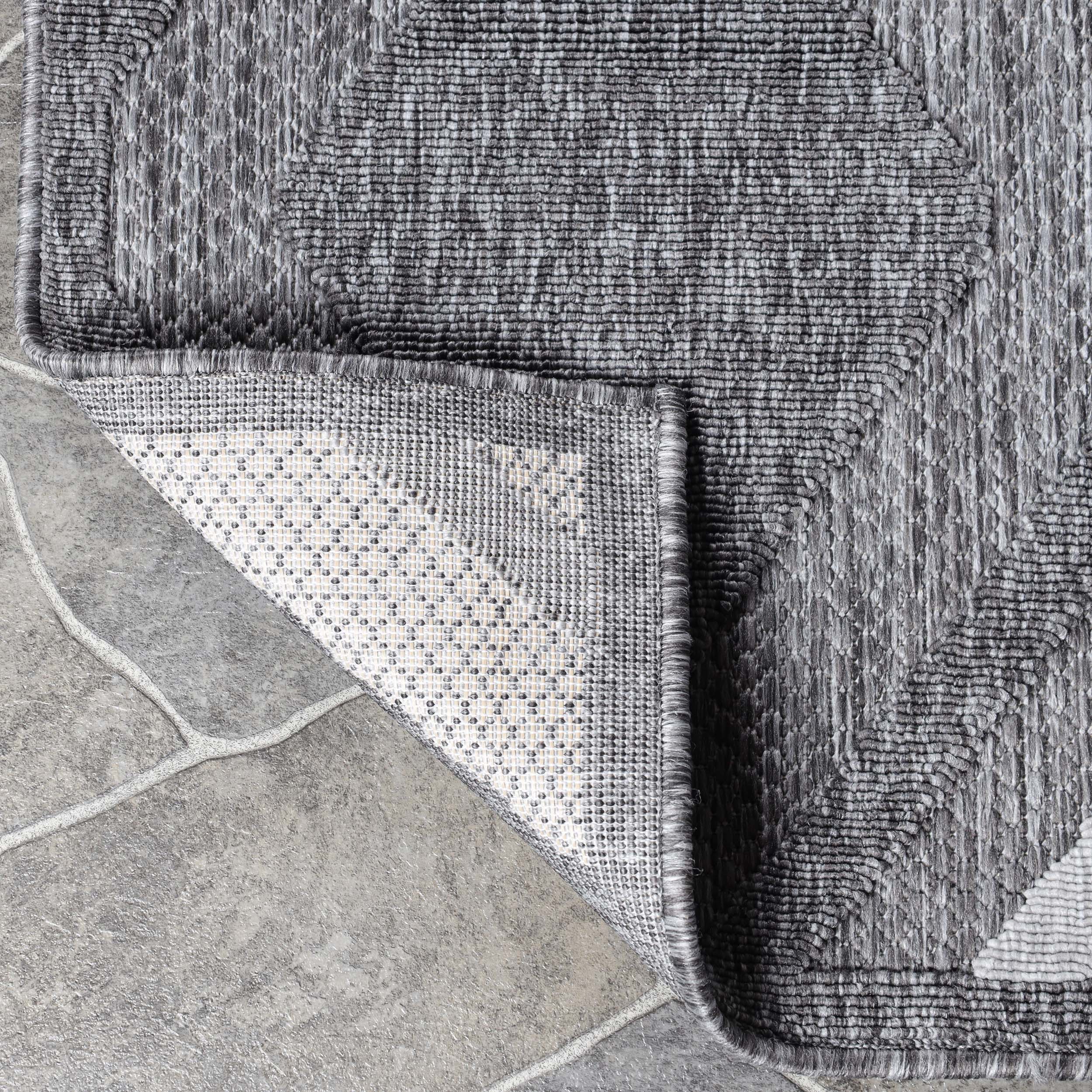 Daelyn Modern Diamond Lattice Indoor Outdoor Area Rug - Non-Slip Soft Living Room Bedroom Rug for Home Decor