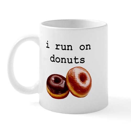 White - I Run On Donuts Mug
