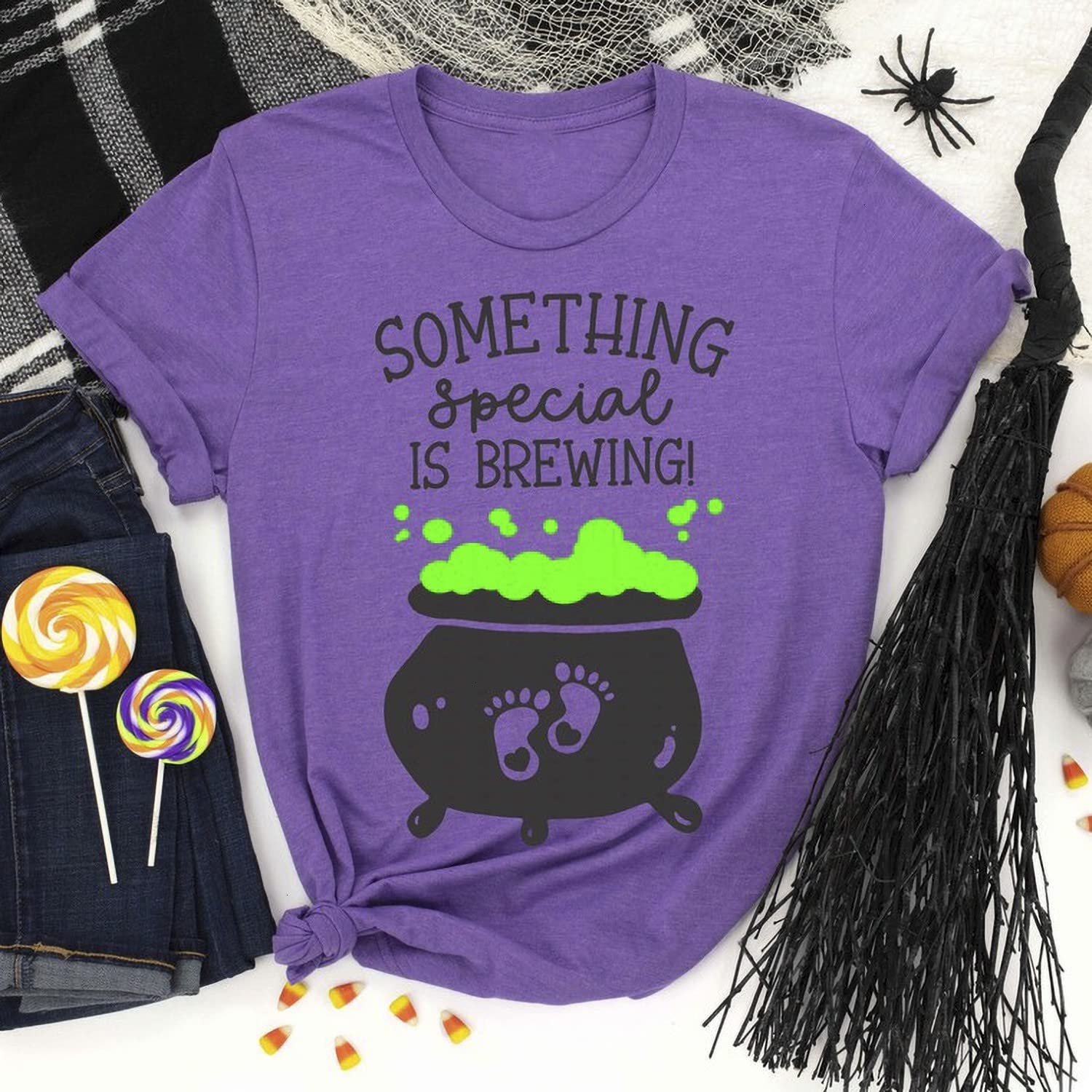 Something Special Is Brewing Halloween T-Shirt - Funny Pregnancy & Couples Halloween Shirt for Matching Outfits - Perfect for Halloween Parties & Photo Shoots