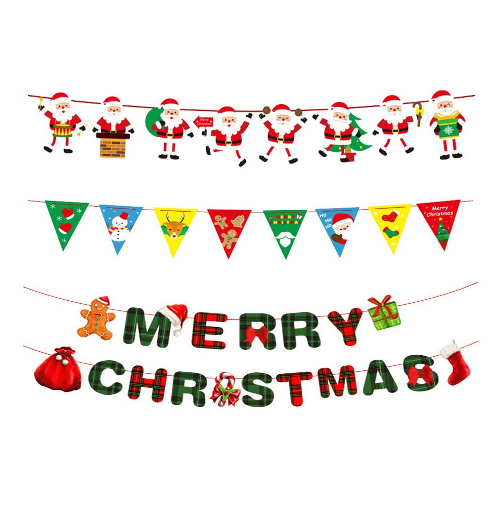Merry Christmas Banner - 10ft Happy Xmas Indoor & Outdoor Hanging Decor for Fireplace, Wall, Tree, Party | Holiday Home Decorations & Festive Gift Ideas