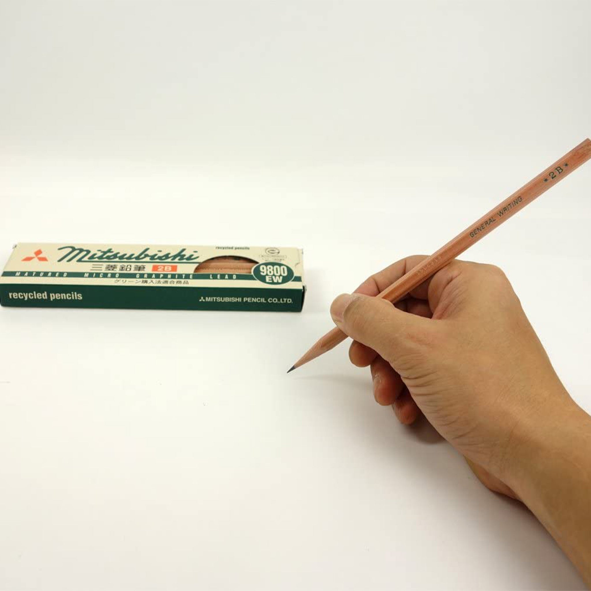 Premium 9800 EW Wooden Pencils - 12 Pack (1 Dozen) by Uni Mitsubishi - Perfect for School, Office & Art Sketching
