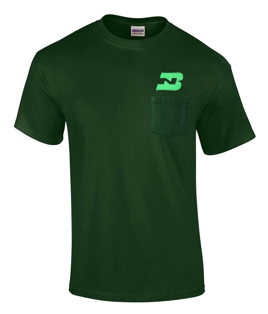 Burlington Northern Embroidered Pocket T-Shirt for Men - Vintage Railroad Design Cotton Tee - Casual Wear for Outdoor Activities & Road Trips