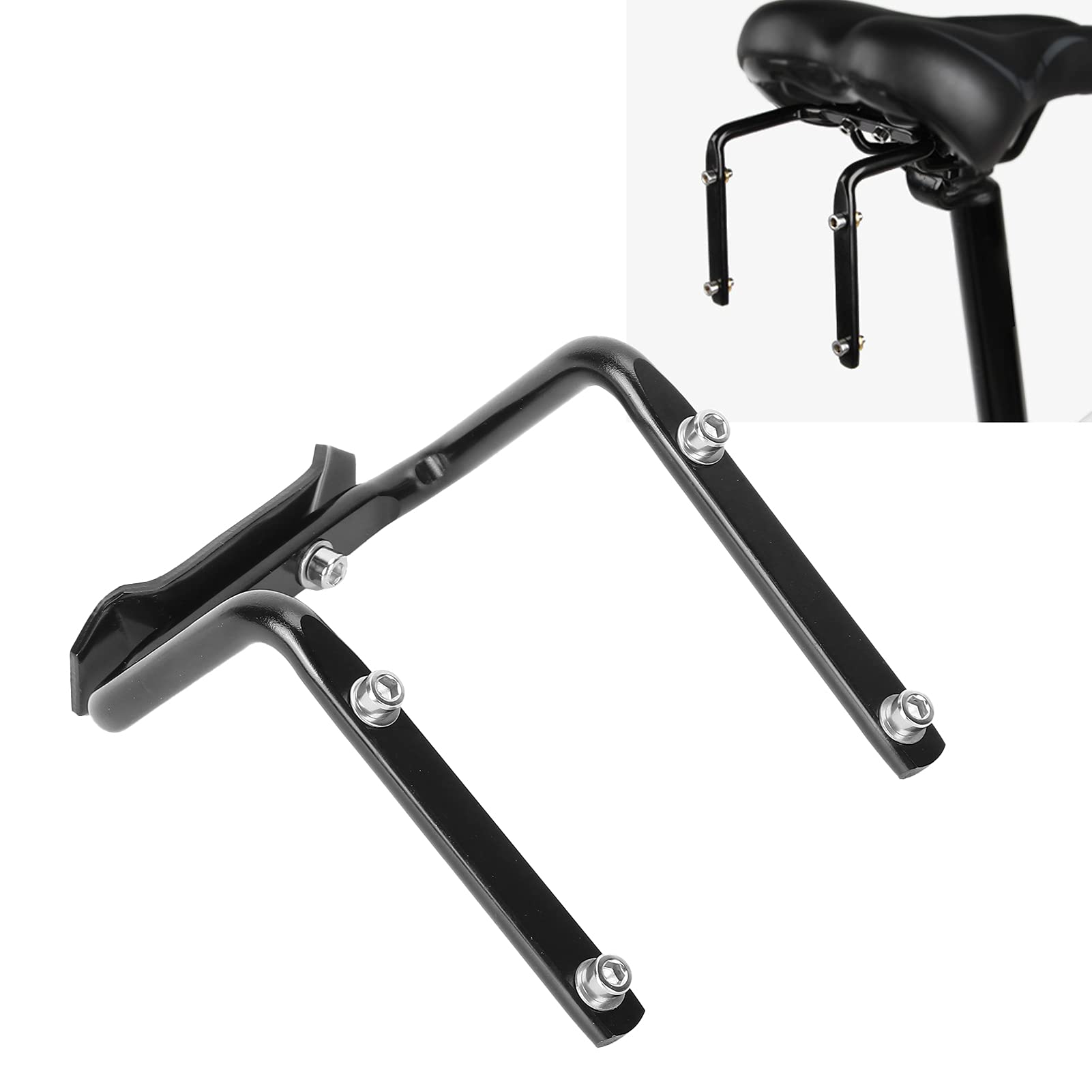 Keenso Bike Water Bottle Cage - Seat Post Mount Double Bottle Holder Adapter with Spare Parts (Black) | Perfect for Road Bikes, Mountain Bikes & Cycling Accessories