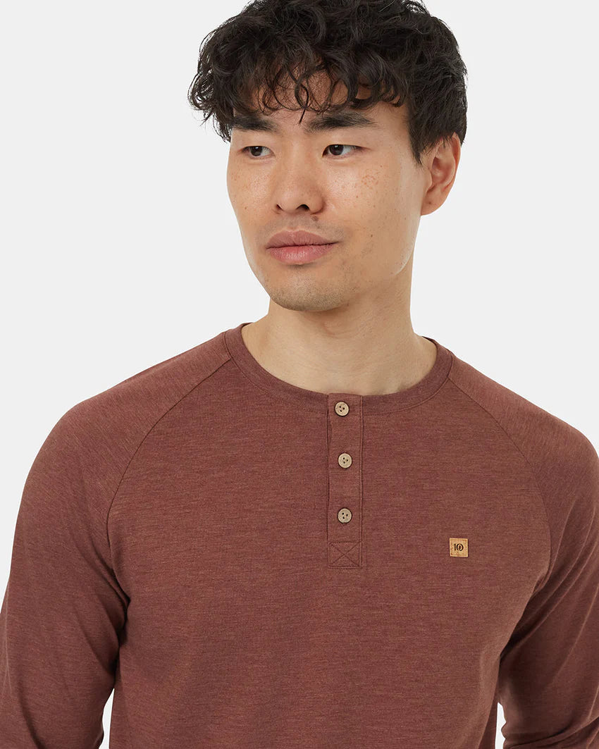 Classic Men's Henley Long Sleeve Shirt - Comfortable Cotton Casual Wear for Everyday & Outdoor Activities