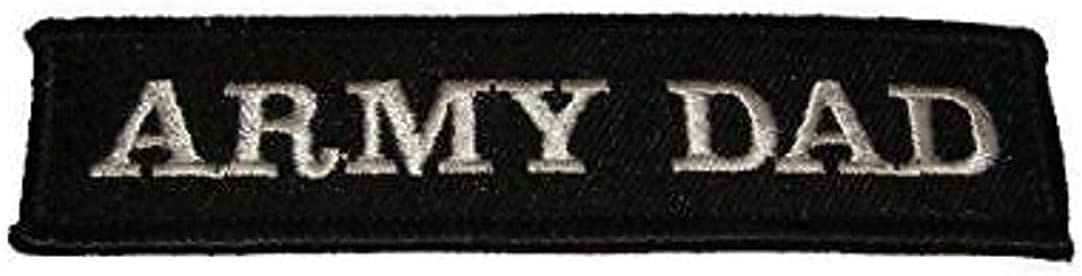US Army Dad Name Tape Style Proud Parent Embroidered Patch - Sew or Iron On Military Tactical Morale Patch for Uniforms, Hats & Backpacks - Perfect for Military Families, Veterans & Patriotic Events