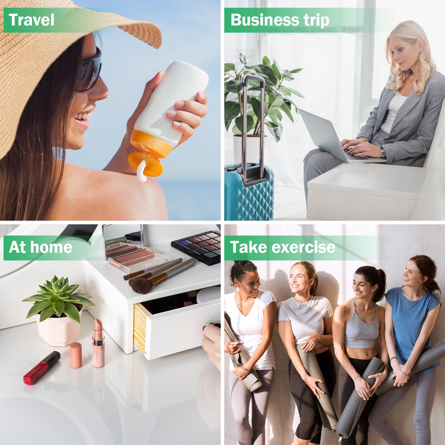 GLAMFIELDS 18 Pack TSA Approved Leak Proof Travel Bottles for Shampoo, Conditioner & Lotion | Silicone Refillable Toiletry Containers | Perfect for Air Travel, Gym & Vacation Essentials (Multicolor)