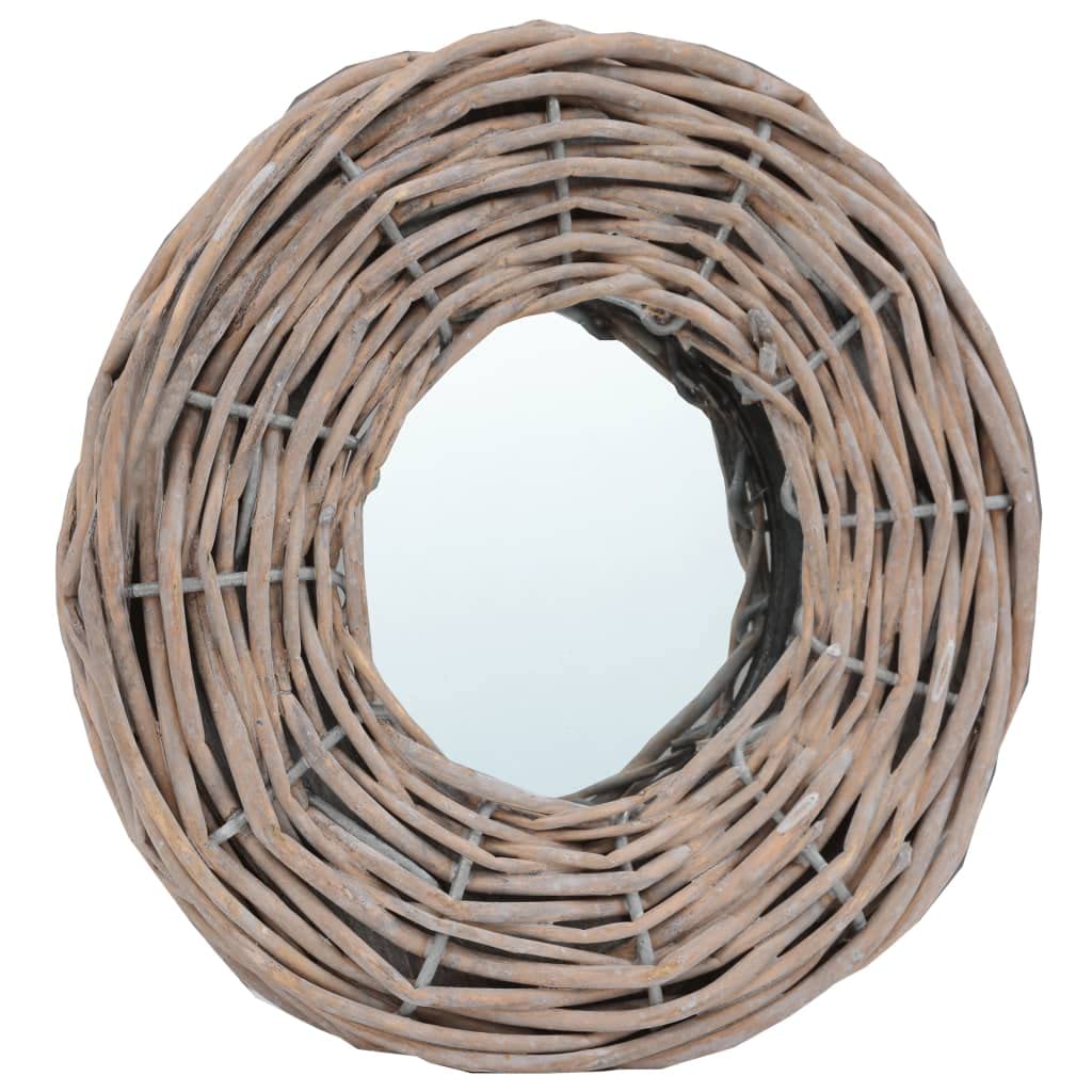 3-Piece Rattan Wall Mirror Set - Farmhouse Bathroom & Bedroom Decor - Easy to Hang Wicker Mirror (5.9