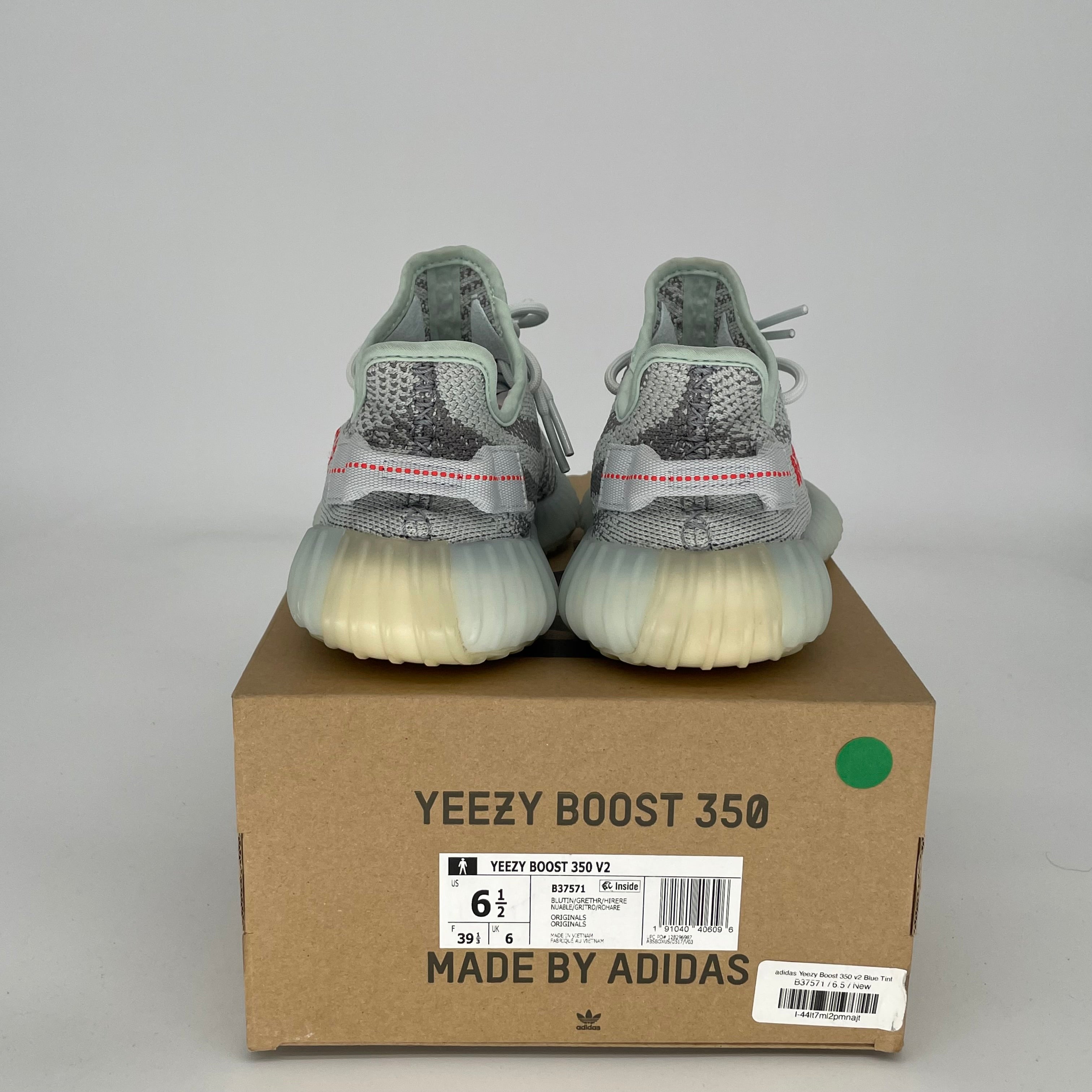Adidas Yeezy Boost 350 V2 Blue Tint Sneakers - Men's Size 6.5 (B37571) | Comfortable Running Shoes for Casual Wear & Gym Workouts