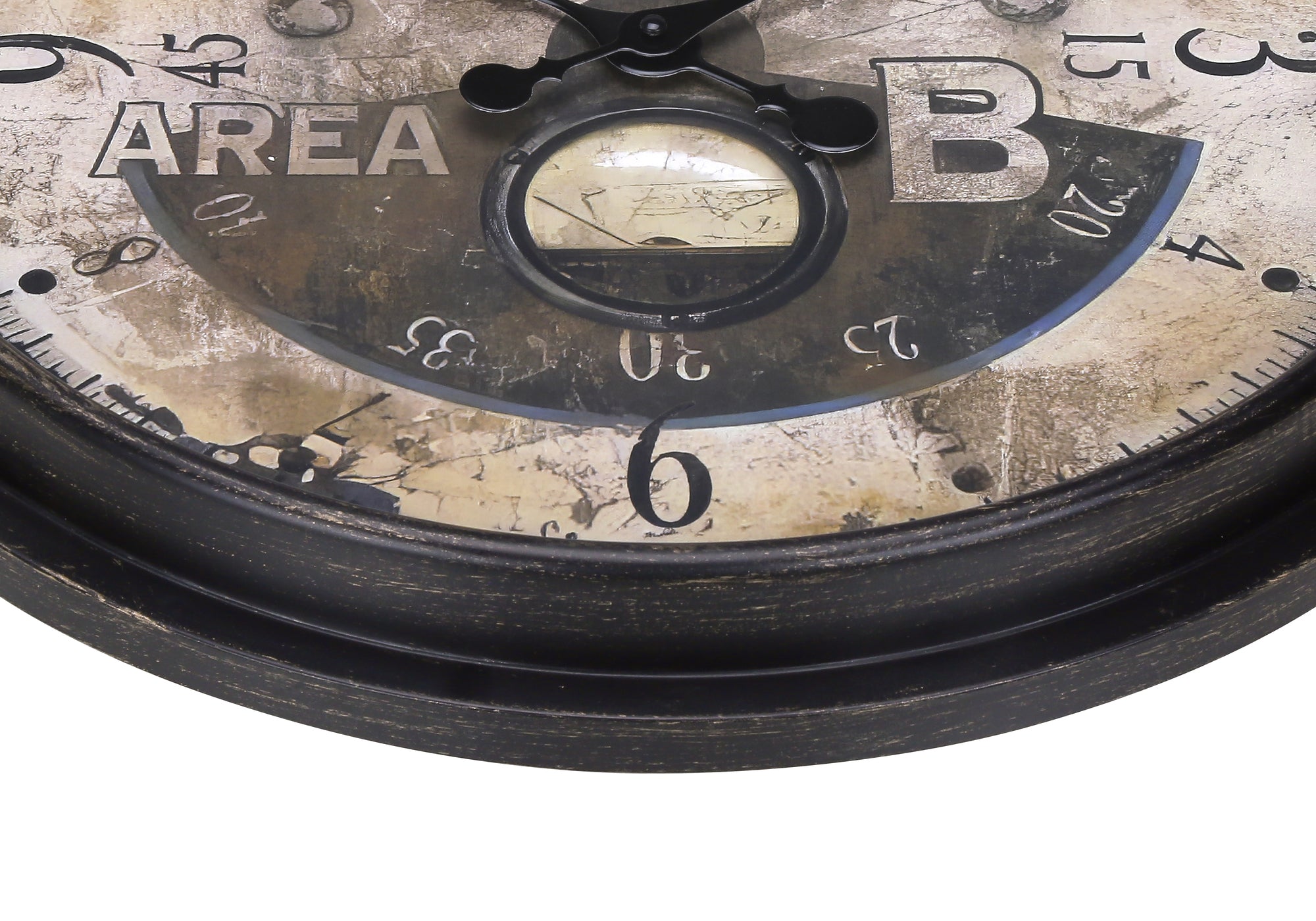 20 Inch Round Wall Clock - Antique Brown Transitional Style Vintage Decor for Living Room, Bedroom & Office