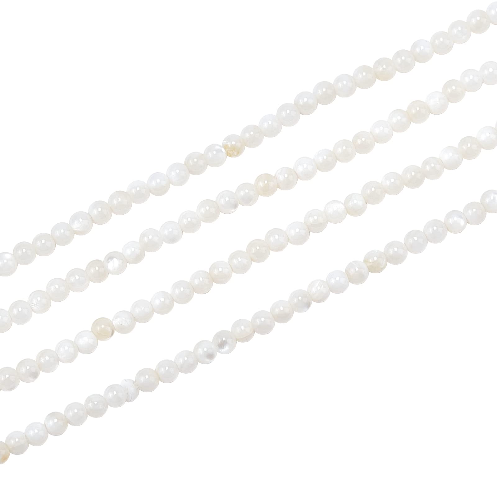 NBEADS 360 Pcs Natural Freshwater Shell Beads - 2.5mm Floral White Pearl Strands Round Loose Beads for Jewelry Making, DIY Crafts, Necklace & Bracelet Design - 0.7mm Hole Size - Perfect for Wedding, Party & Boho Style Accessories