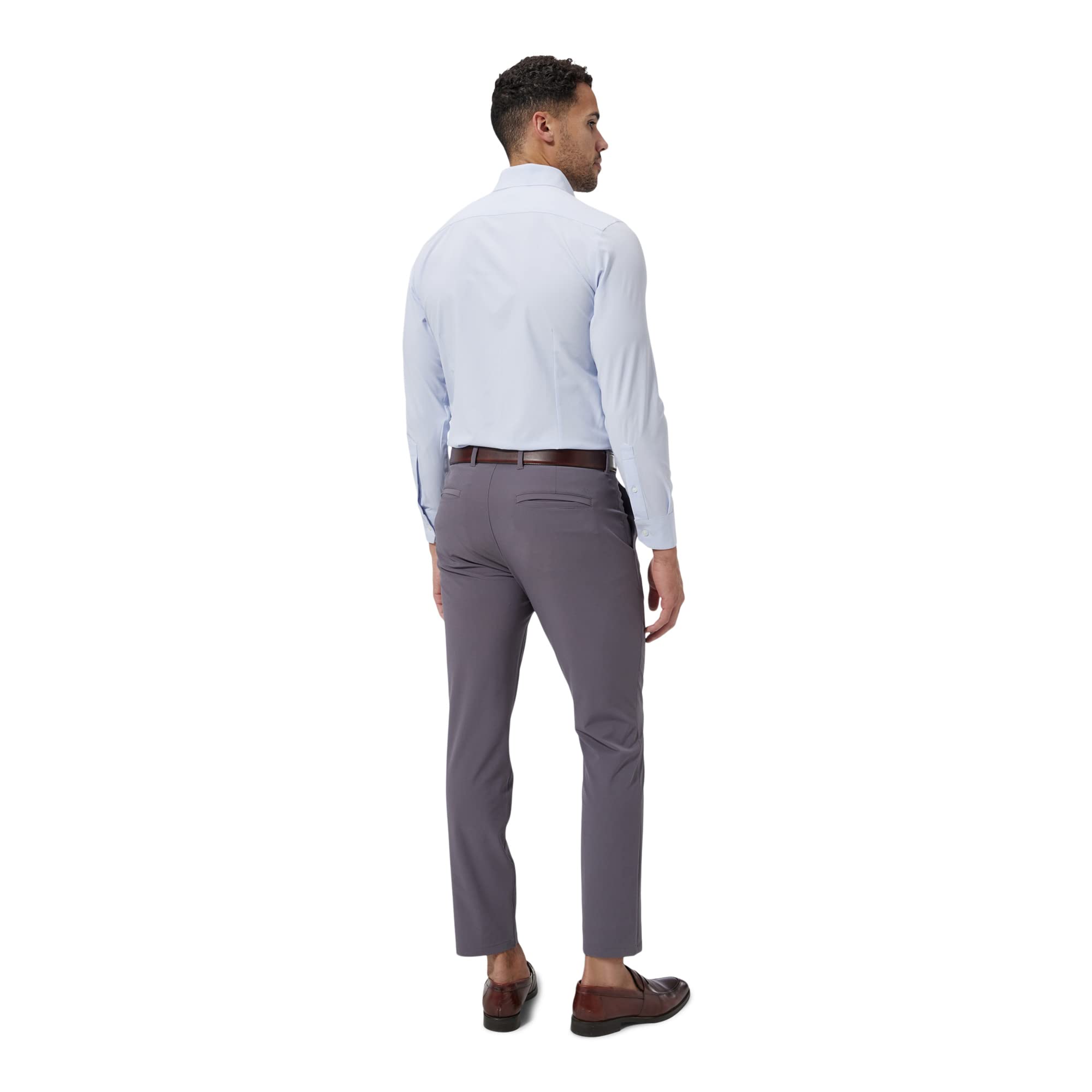 Mizzen+Main Men's Performance Dress Shirt - Trim Fit, Machine Washable, 4-Way Stretch, Wrinkle-Free - Leeward Collection - Perfect for Office, Business Meetings & Formal Events