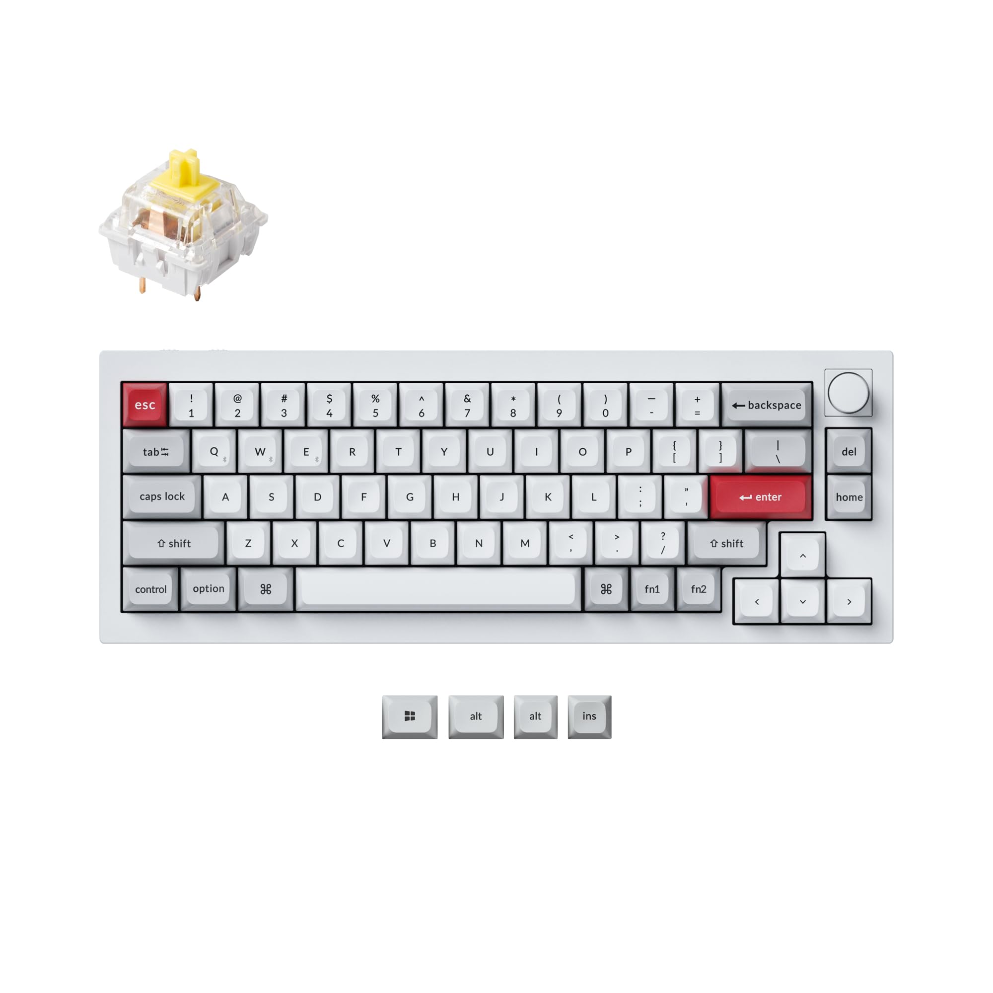 Keychron Q2 Pro RGB Wireless Mechanical Keyboard - Bluetooth, QMK/VIA Programmable, Aluminum Body, Hot-Swappable K Pro Banana Switches, KSA PBT Keycaps for Mac/Windows/Linux (White) | Perfect for Gaming, Coding & Office Work