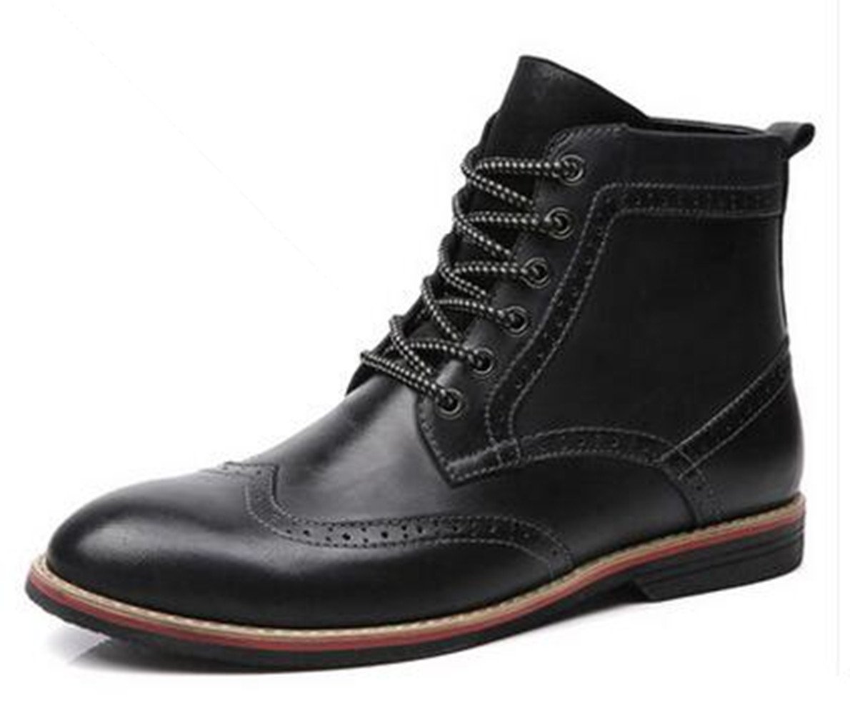 HappyShop™ Men's Leather Lace-Up Brogue Martin Boots - Stylish Chukka & Army Combat Boots for Casual Wear, Work & Outdoor Adventures