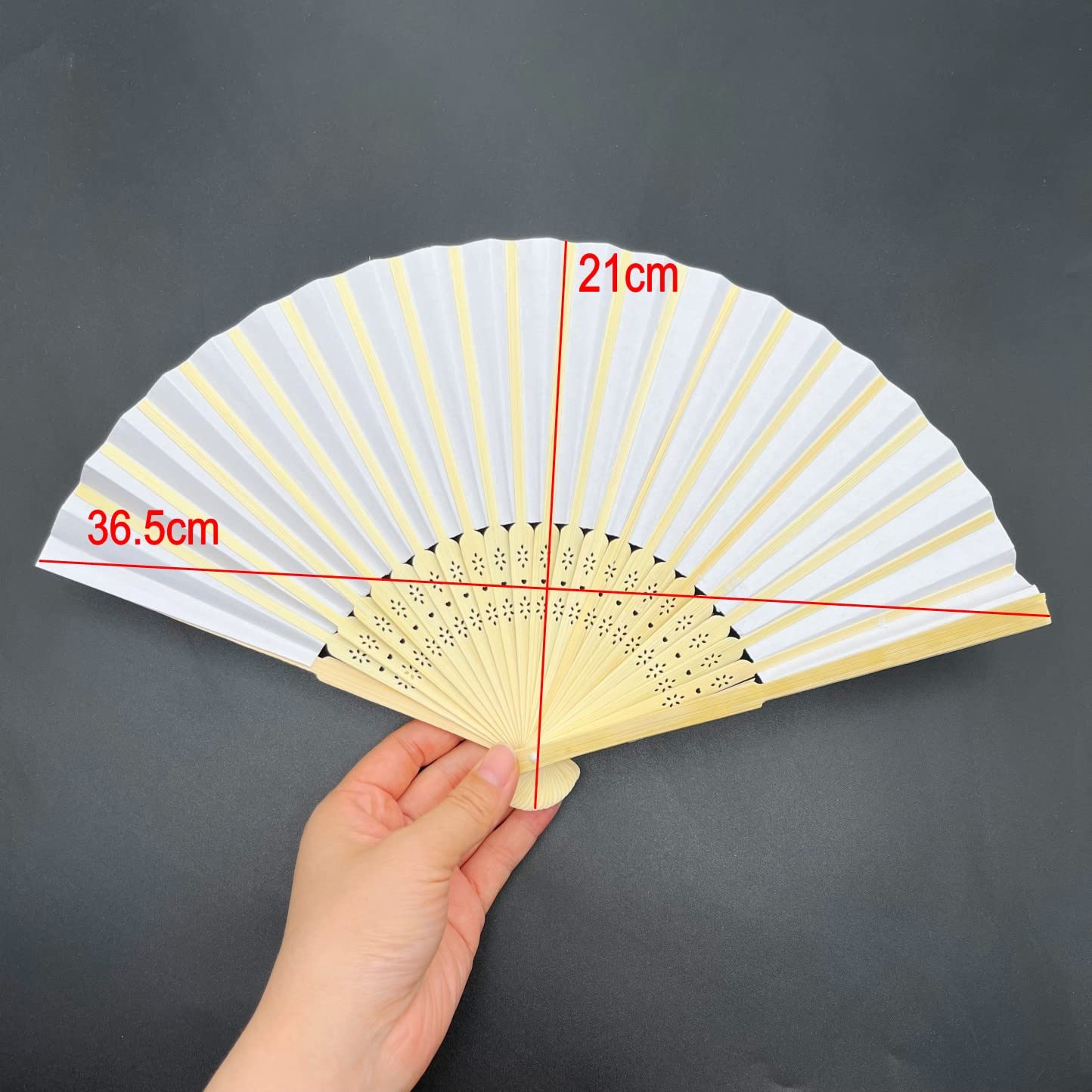 20 Pack White Chinese Paper Handheld Folding Fans - Summer Wedding Party Favors, Travel Cooling Fan for Women, Birthday Gift & Hot Flash Relief (Great for Outdoor Events, Bridal Showers, and Asian-Themed Decor)