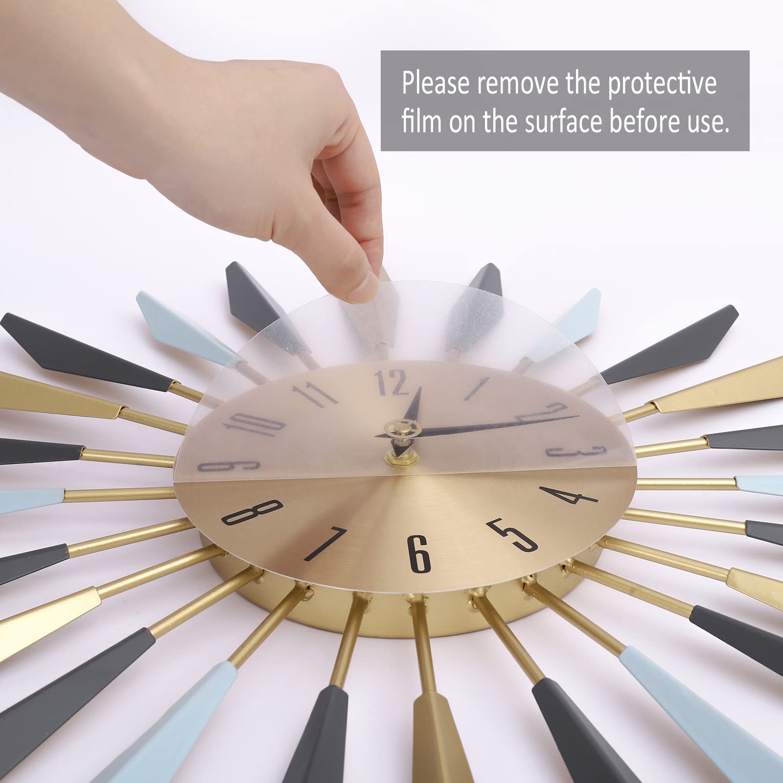 22 Inch Large Metal Wall Clock - Modern Decorative Clock with Easy-to-Read Numbers - Perfect for Bedroom, Living Room, Kitchen, Office & Dining Room Decor | Ideal for Home, Office & Commercial Spaces