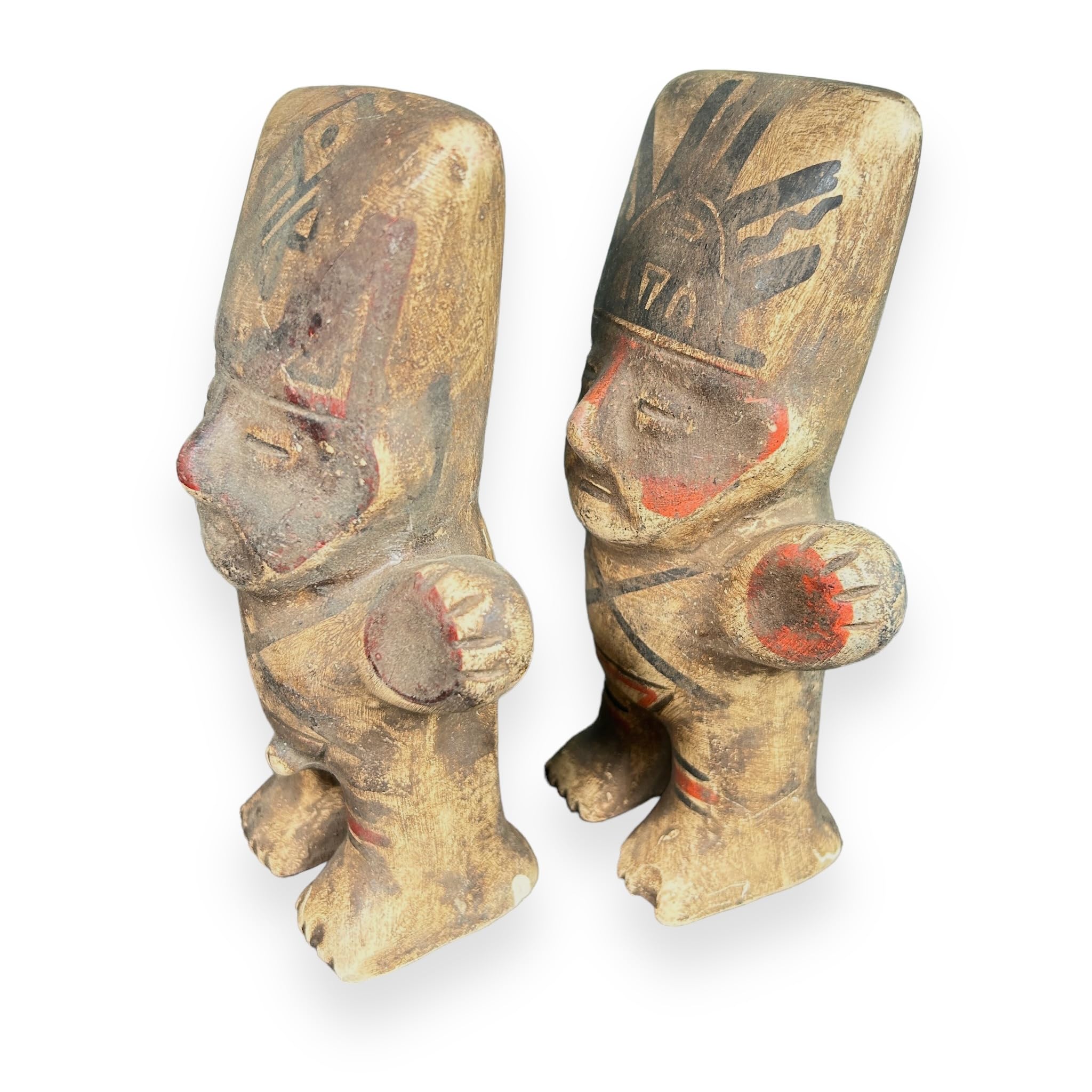 Handmade Ceramic Cuchimilco Figurine - Authentic Pre-Columbian Replica Home Decor - Peruvian Folk Art Craft - Perfect for Boho Living Room, Bookshelf Display & Cultural Gift
