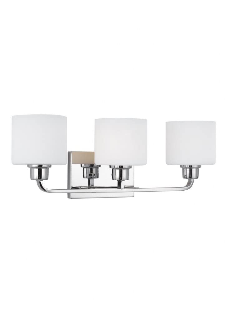 3-Light Bathroom Vanity Light Fixture - Chrome Finish - Incandescent Bulbs - Perfect for Bathroom, Powder Room & Dressing Room Lighting - Model BEL-4315091