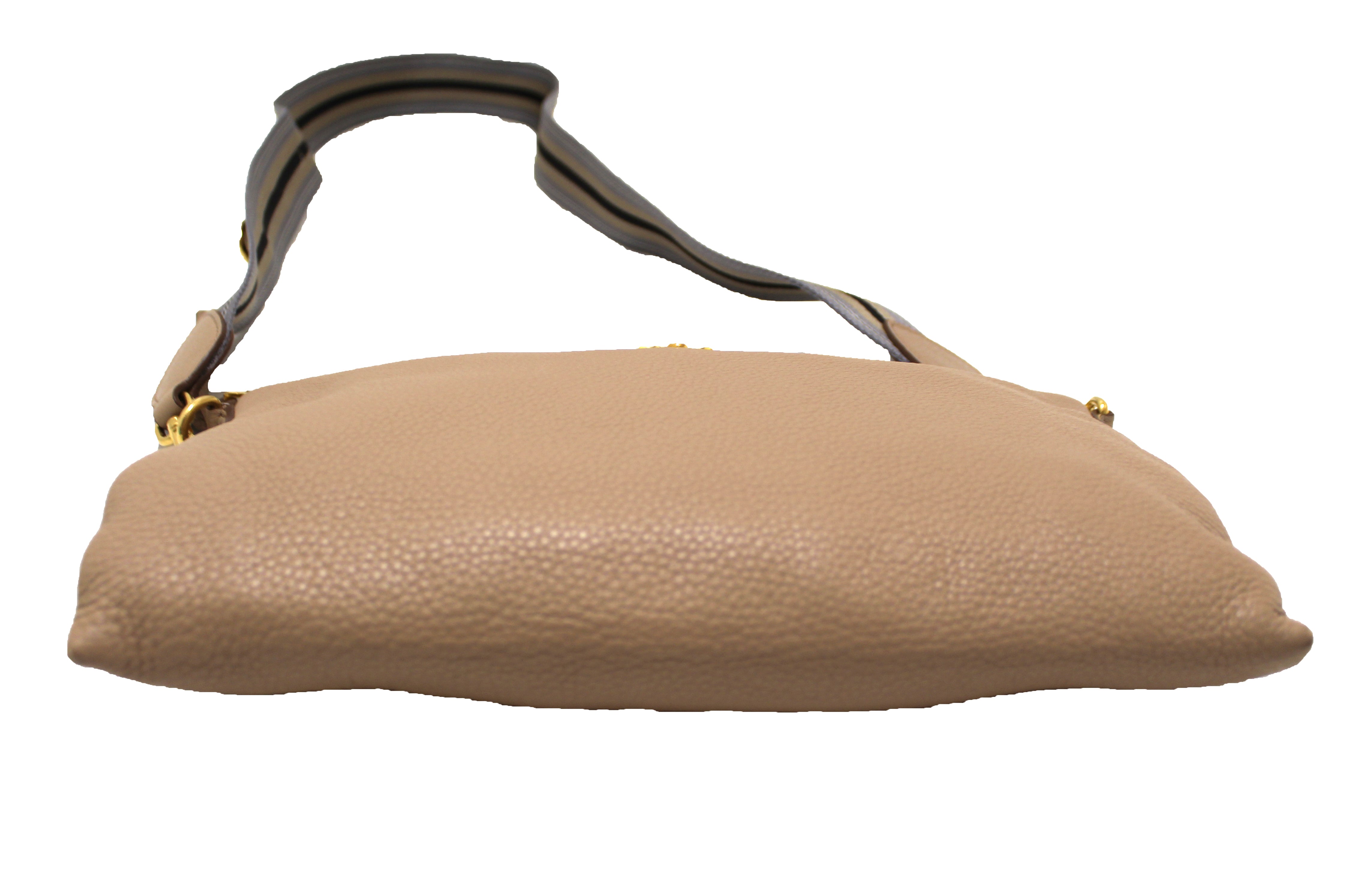 Authentic Prada Cameo Beige Calfskin Leather Double Shoulder Bag for Women | Luxury Designer Handbag for Work, Travel & Everyday Use