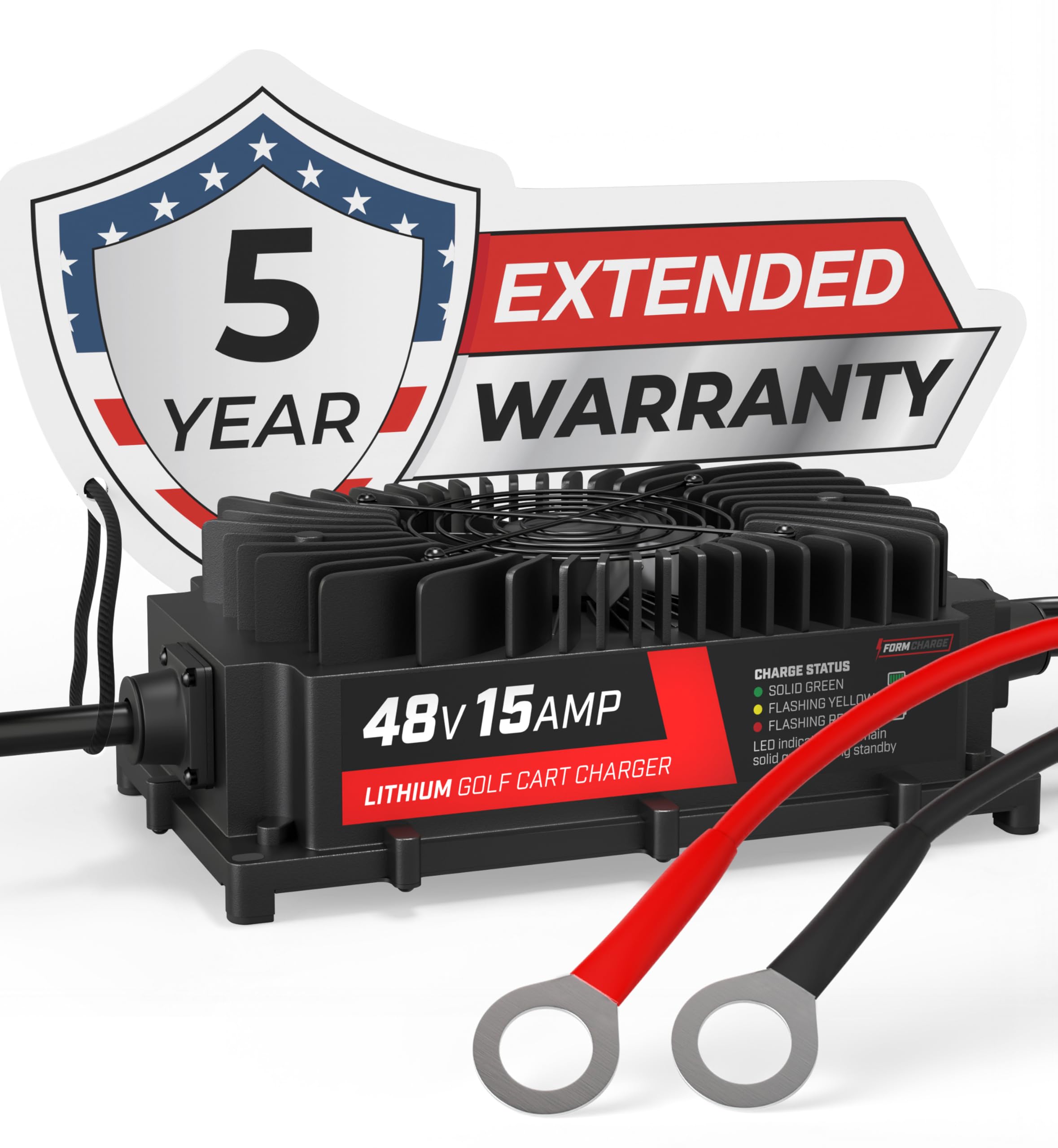 48V 15A Smart Lithium Golf Cart Charger - Waterproof & Onboard Design - 58.4V Output for LiFePO4/Lithium Batteries - Perfect for Golf Carts, Electric Vehicles & Marine Applications
