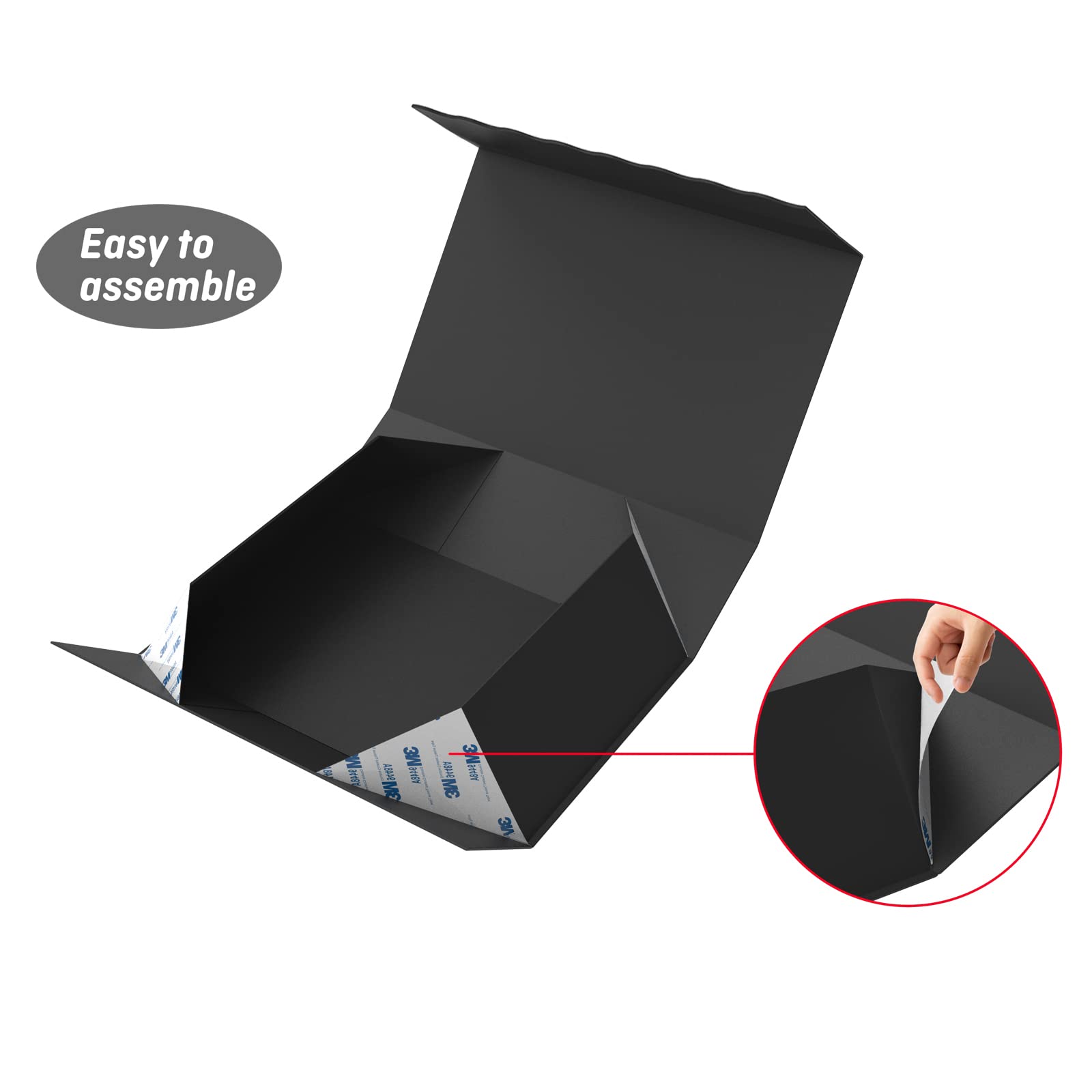 12.5x9.5x4 Inches Magnetic Closure Gift Box - Collapsible Wedding & Birthday Present Packaging - Sturdy Bridesmaid Proposal Box with Lid - Black Wave Design - Perfect for Party Favors, Jewelry Storage & Special Occasion Gifting