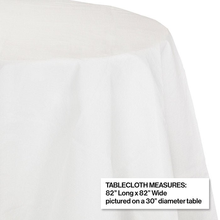 12-Pack Bulk White Round Paper Table Covers 82 Inch - Perfect for Parties, Weddings & Banquets
