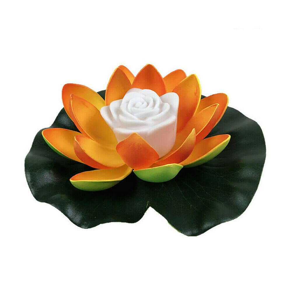 Solar Powered LED Lotus Flower Lights - Floating Water Garden & Pond Lights for Outdoor Decoration (Yellow) | Perfect for Pools, Fountains & Backyard Landscaping