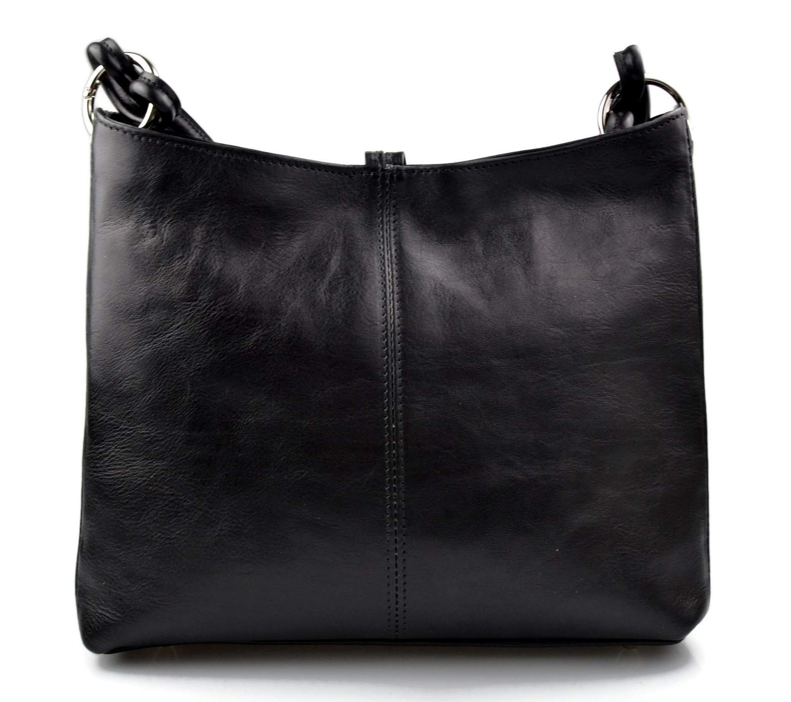 Premium Italian Leather Handbag for Women - Elegant Black Shoulder Bag - Luxury Designer Purse for Work, Travel & Evening Events