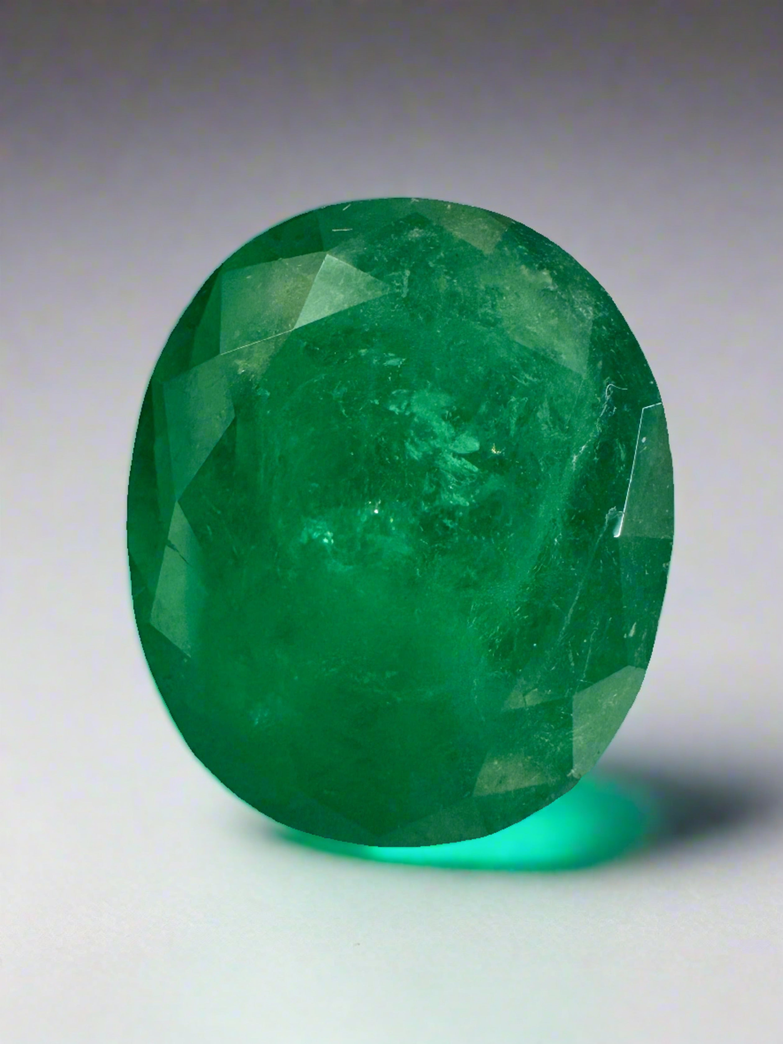 8.29 Carat 14x12mm Deep Green Natural Colombian Loose Emerald Gemstone - Oval Cut for Jewelry Making, Engagement Rings & Luxury Gifts