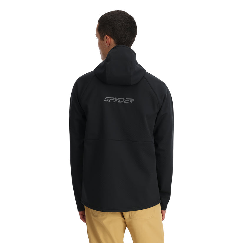 Spyder Men's Gridweb Shellfleece Hoodie 2025 - Lightweight Fleece-Lined Winter Jacket for Outdoor Activities & Casual Wear